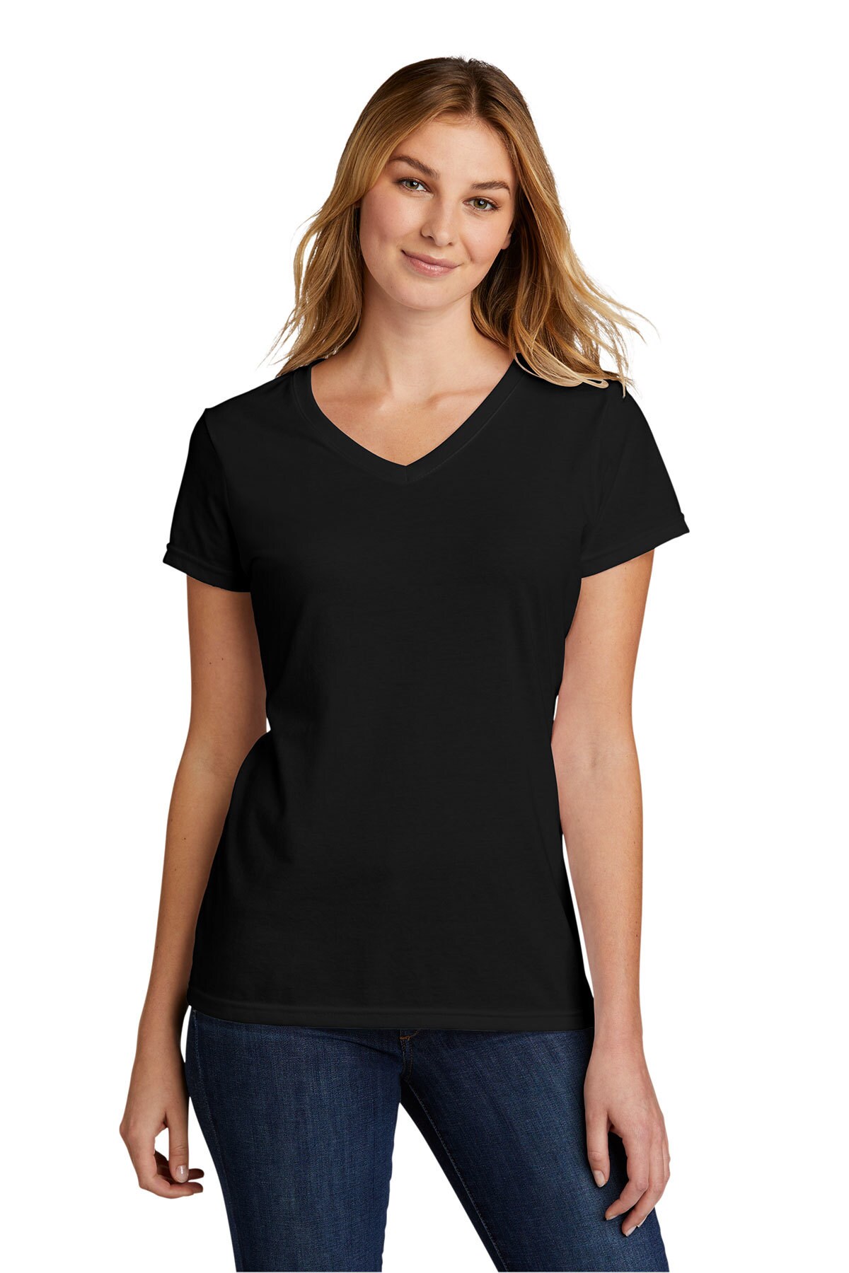 Port & Company ® Luxurious Ladies Tri Blend Short Sleeve V-Neck Tee ...