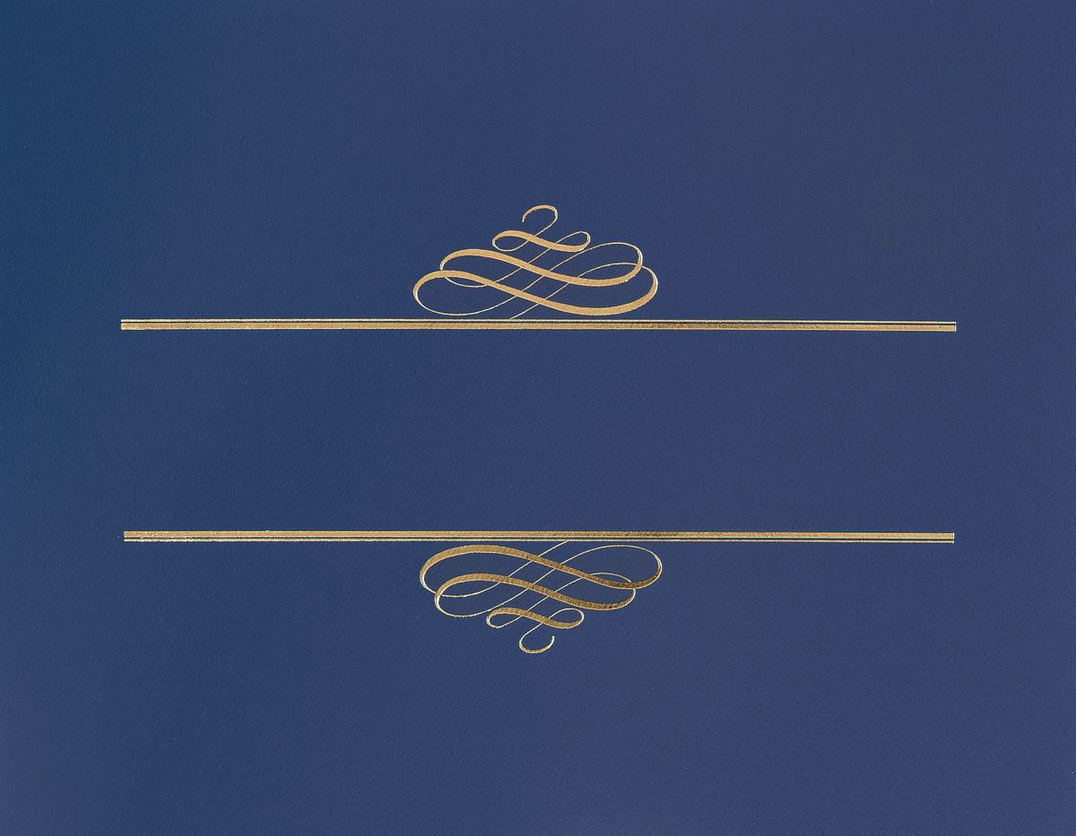 Great Papers! Value Certificate Cover with Gold Foil Crest, Navy, 12&#x22; x 9.375&#x22;(folded) with Die-Cuts for 8.5&#x22; x 11&#x22; Documents, 5 Count