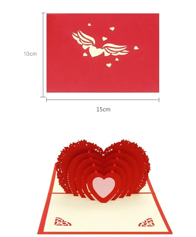 3D Pop Up Greeting Cards LOVE Wedding Birthday Valentines Anniversary Thank you