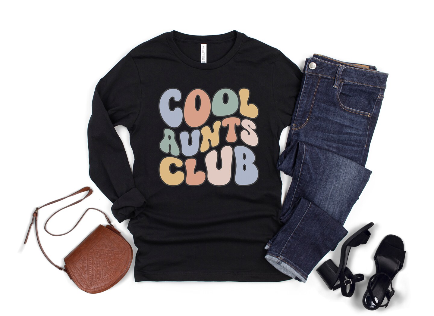 Aunt Shirt Long Sleeve, Cool Aunts Club Shirt, Retro Aunt T Shirt, Aunt Tee, Gift for Aunt, Favorite Aunt Tee product 5