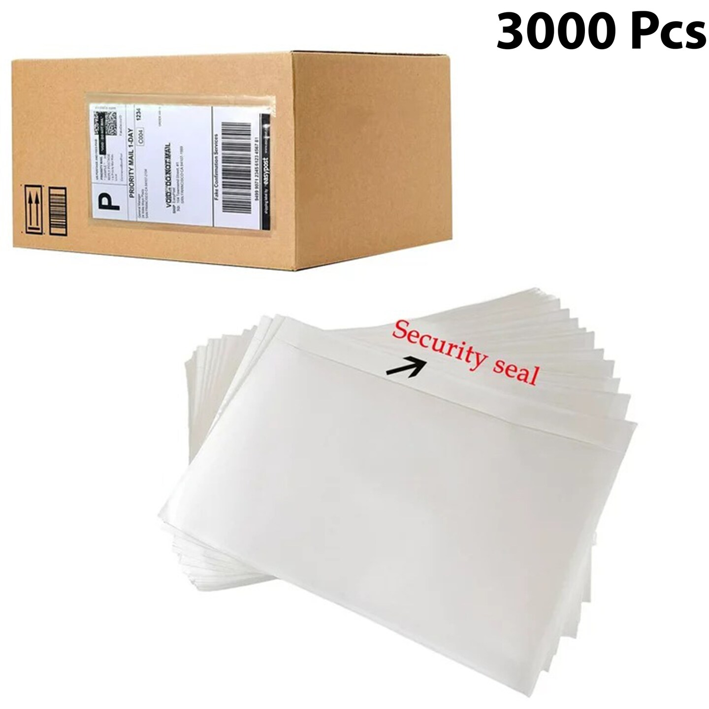 Clear Self-Adhesive Top Loading Packing List Shipping Label Envelopes Pouches 7.5" x 5.5"