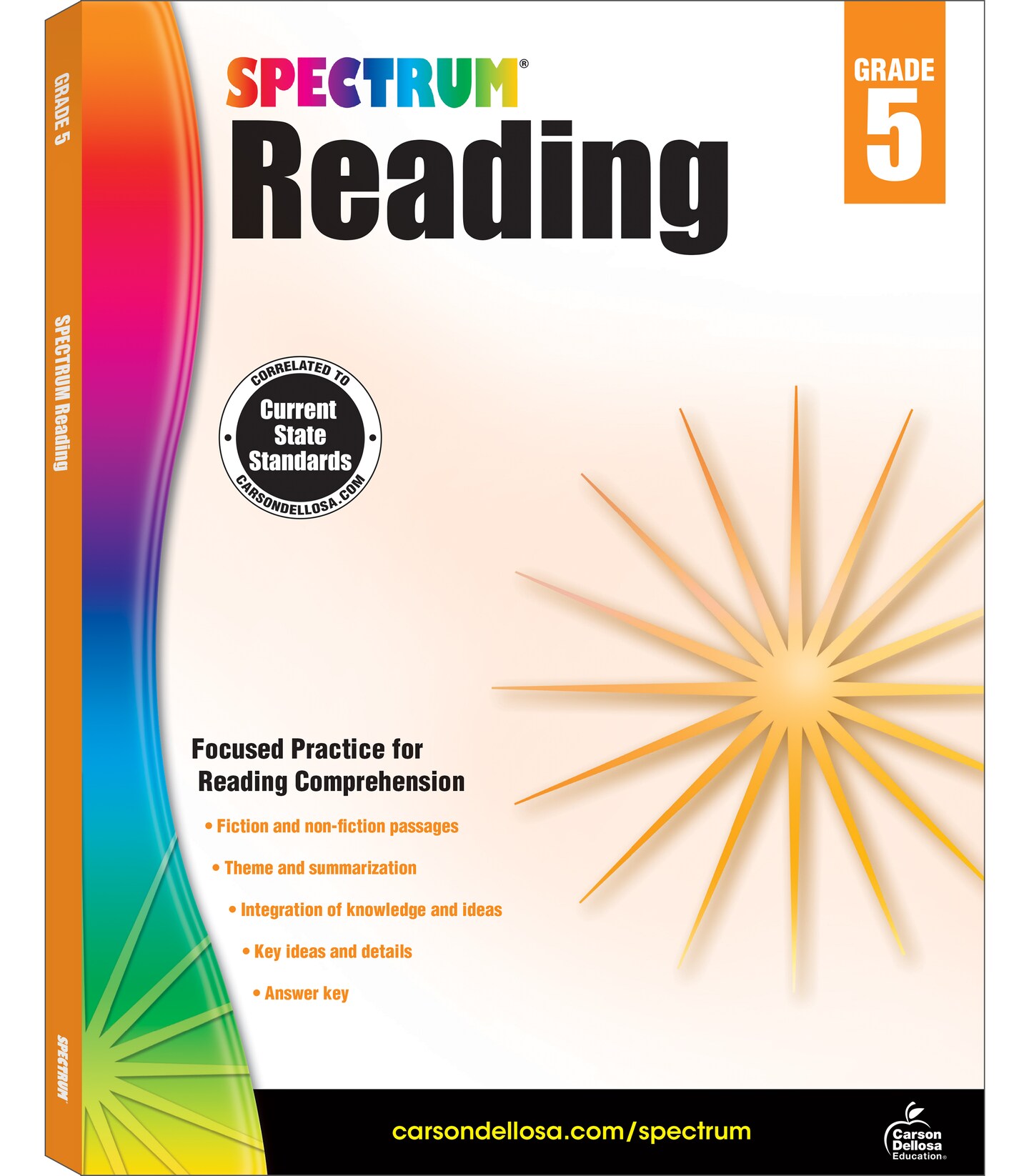 Spectrum Reading Comprehension Grade 5 Workbooks, Ages 10 to 11, 5th Grade Reading Comprehension, Nonfiction and Fiction Passages, Summarizing Stories and Identifying Themes - 174 Pages