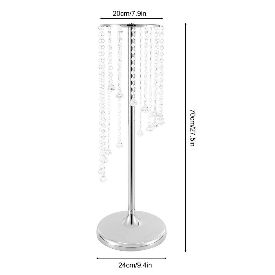 10 Pcs 27.5inch Tall Wedding Centerpieces Silver/Gold Vases Crystal Flower Vase