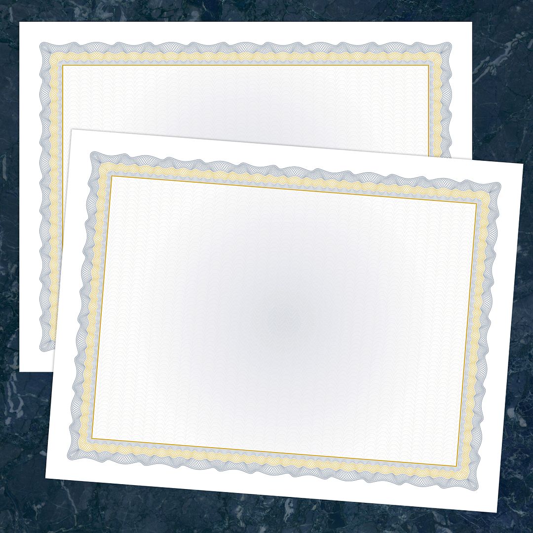 Great Papers! Certificate, Navy Twisty Graph with Gold Foil, 8.5&#x22; x 11&#x22;, Printer Compatible, 15 sheets