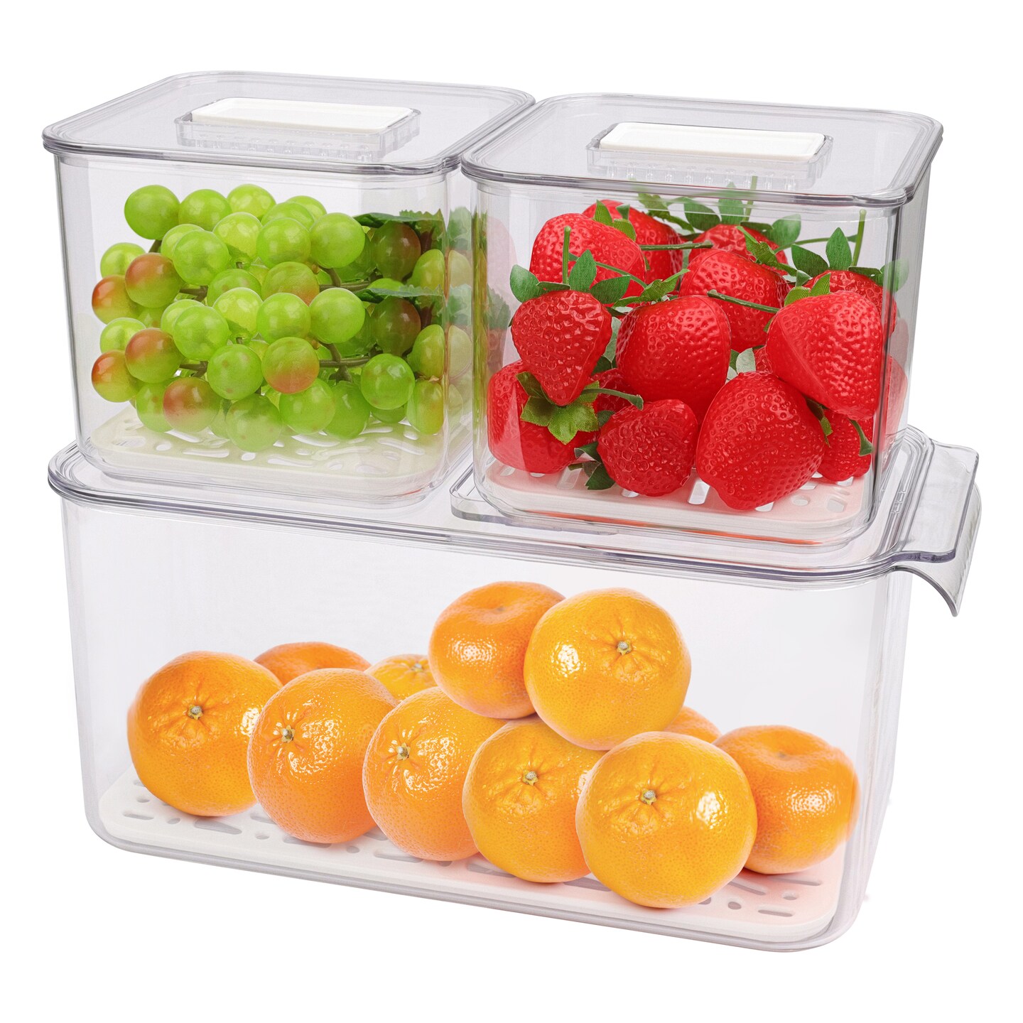 7Penn Refrigerator Produce Storage Containers - 3pc Stackable Freshness Extender