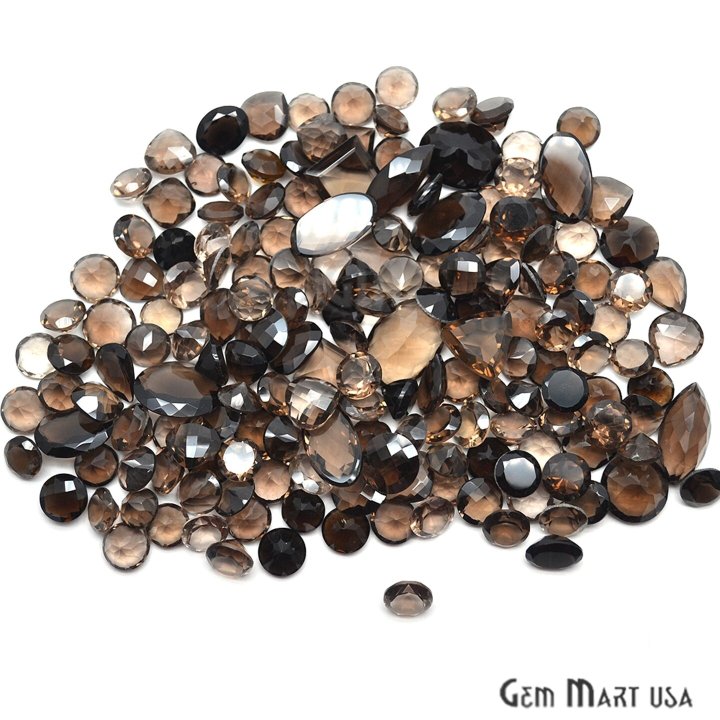 Smoky Topaz Gemstone, 100% Natural Faceted Loose Gems, November Birthstone, 10-20mm, 100 Carats, GemMartUSA (ST-60010)