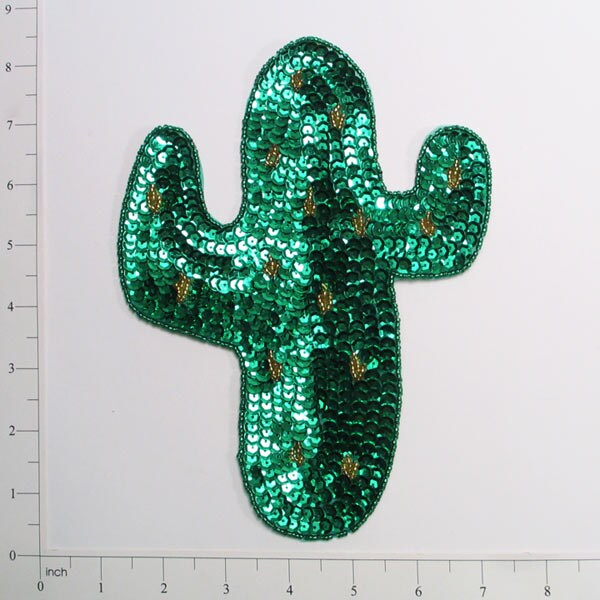 8&#x22; x 5 3/4&#x22; Mr. Cactus Sequin Applique/Patch - SM3417L-A