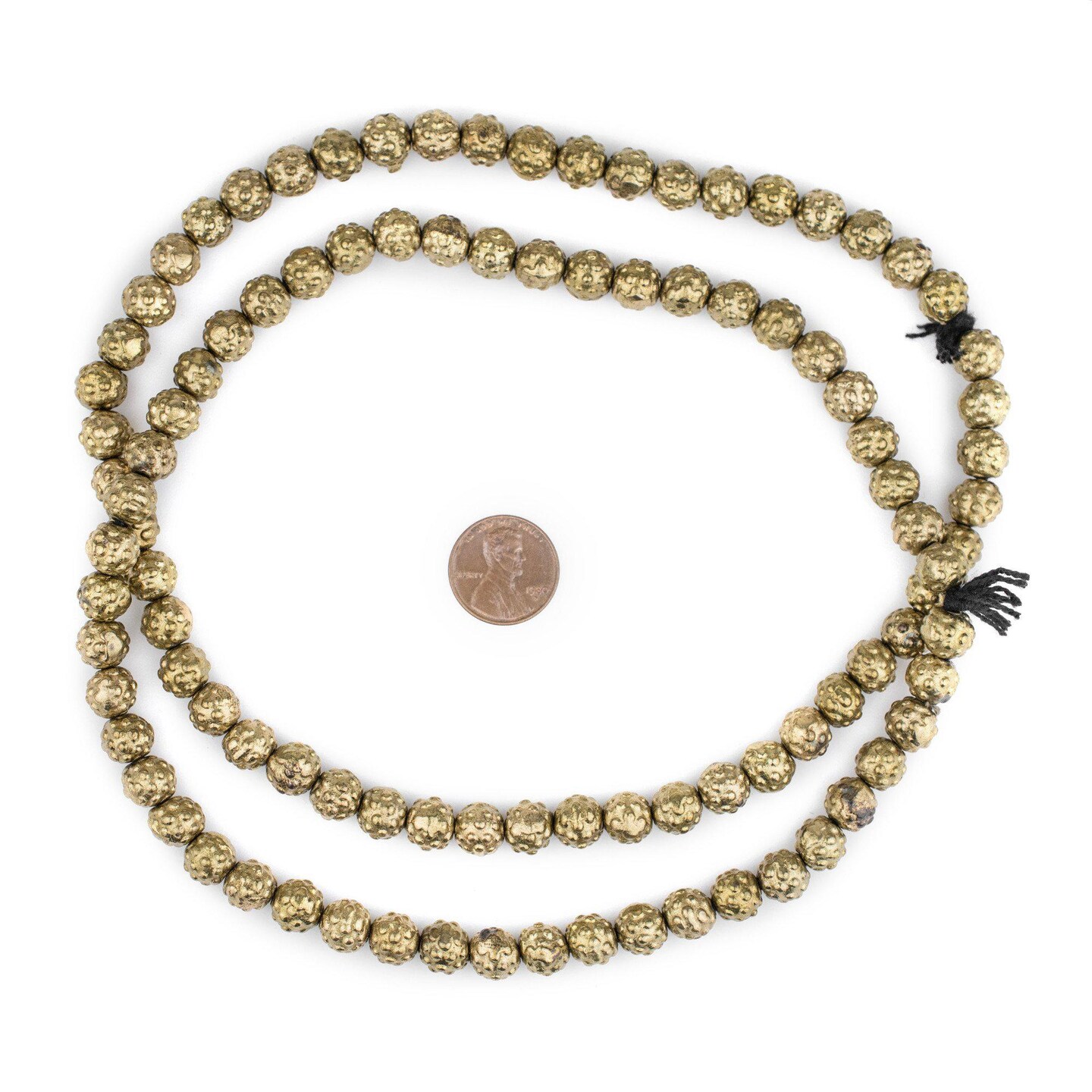 TheBeadChest Brass Yoruba-Style Beads (9mm)