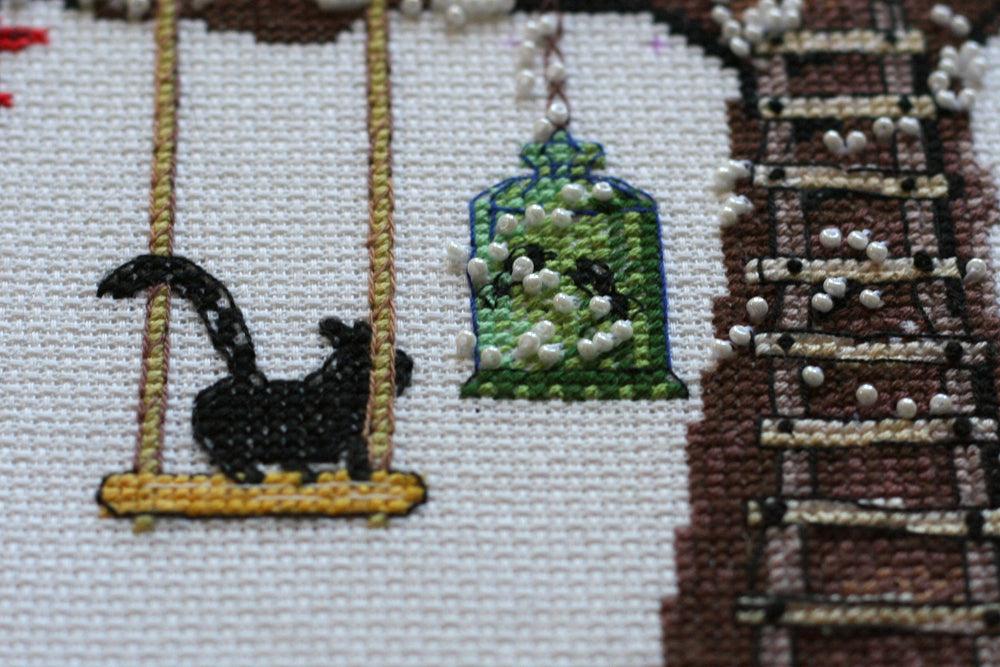 Cross-stitch kit Cat house