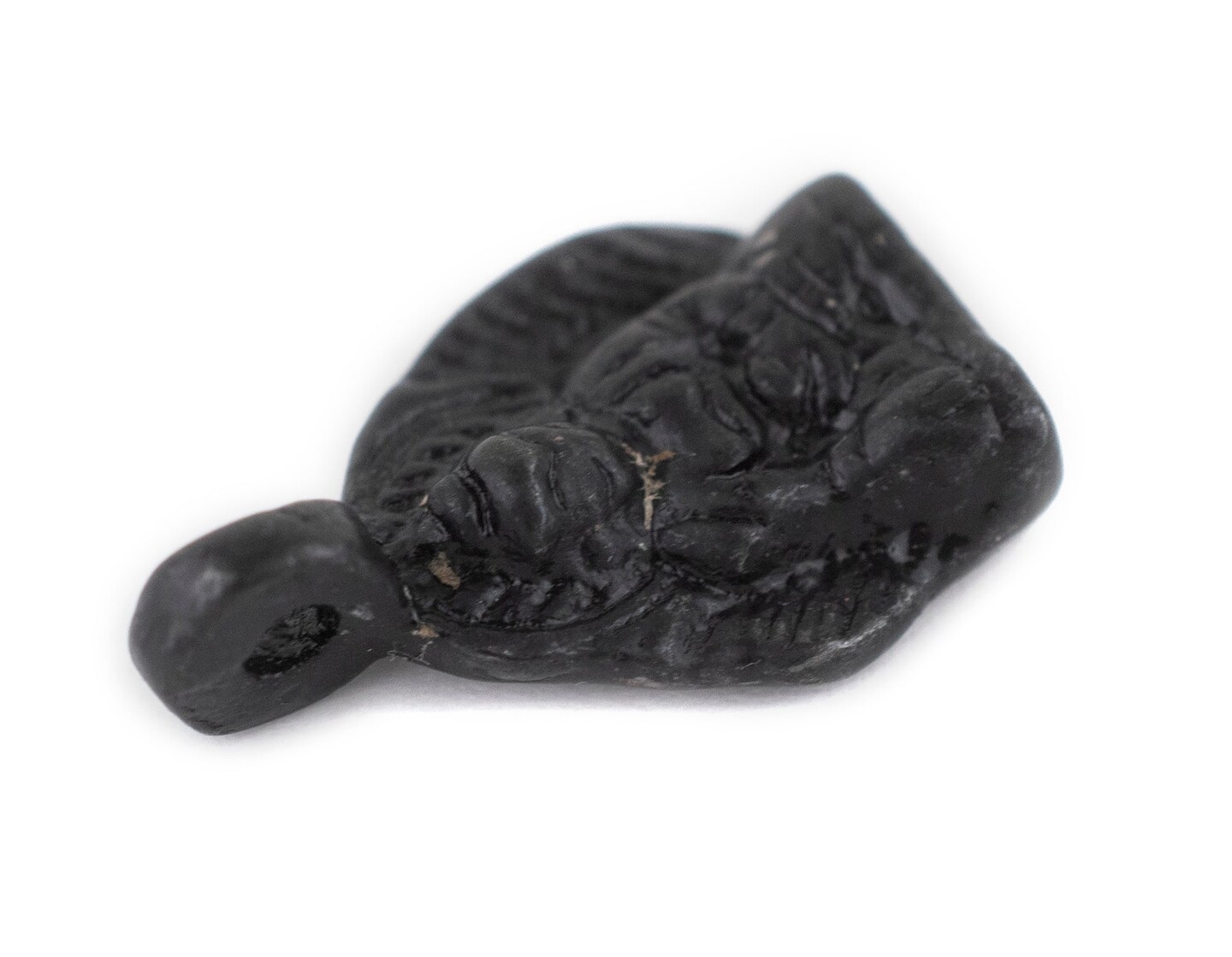 TheBeadChest Midnight Black Buddha Pendant (16x25mm)