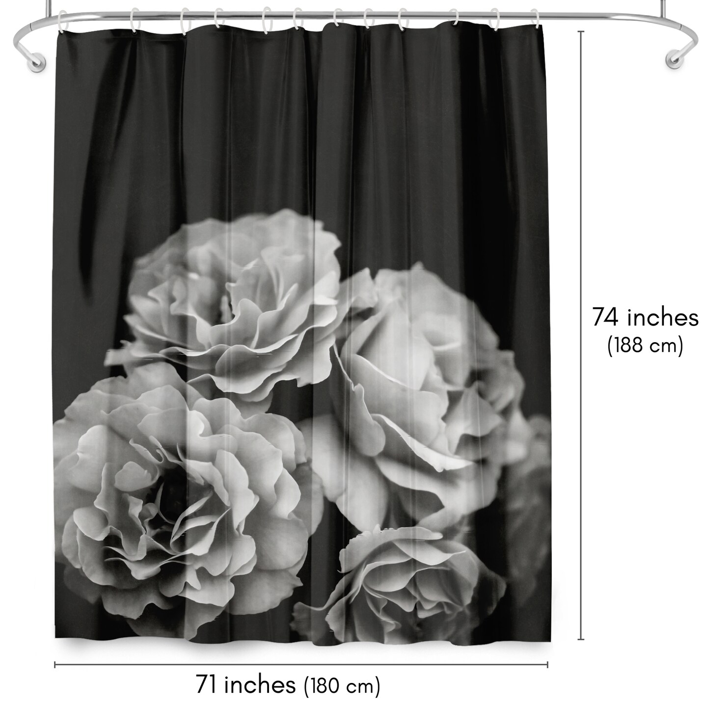 Americanflat 71&#x22; x 74&#x22; Shower Curtain, Moody Roses by Chaos &#x26; Wonder Design