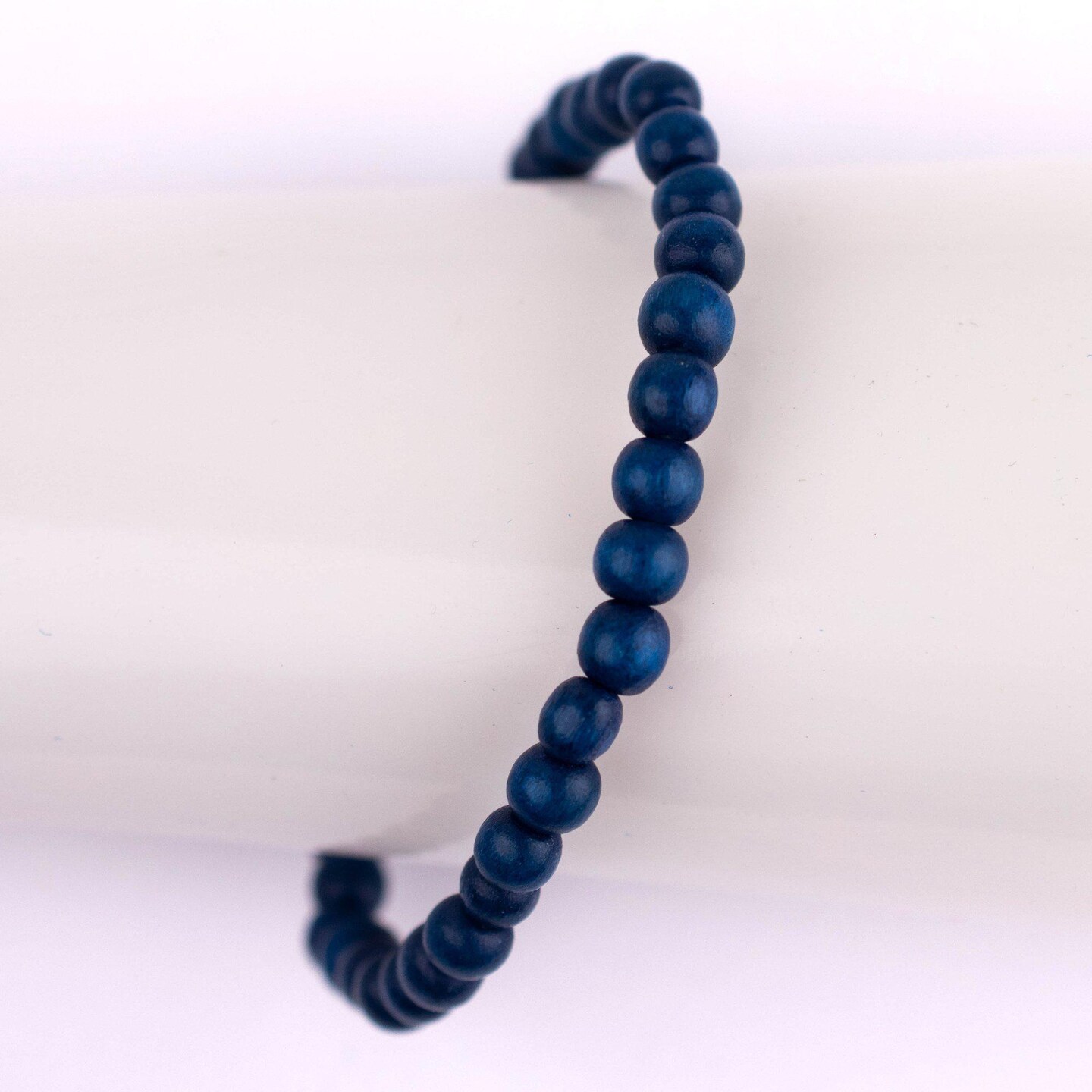 TheBeadChest Wood Stretch Bracelet, Azul Blue - Stackable Beaded Jewelry, Unisex for Men &#x26; Women