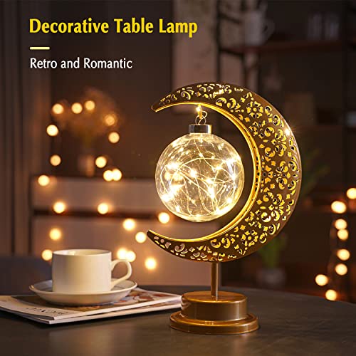 Enchanted Lunar Lamp, Ramadan Decorations Lamp for Bedroom, Magic Kids Night Lights, Crescent Moon Light, Battery Operated Table Lamp, Galaxy Light, Eid Home Decor, Christmas Decor, Gifts