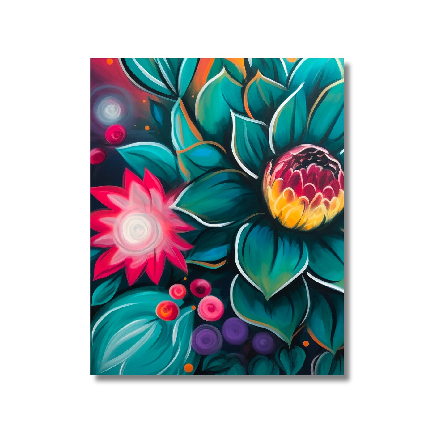 Society6 ケース FLORAL FANTASY Bold Abstract Flowers Acrylic Flowers Art Prints, Framed & Recessed | Society6