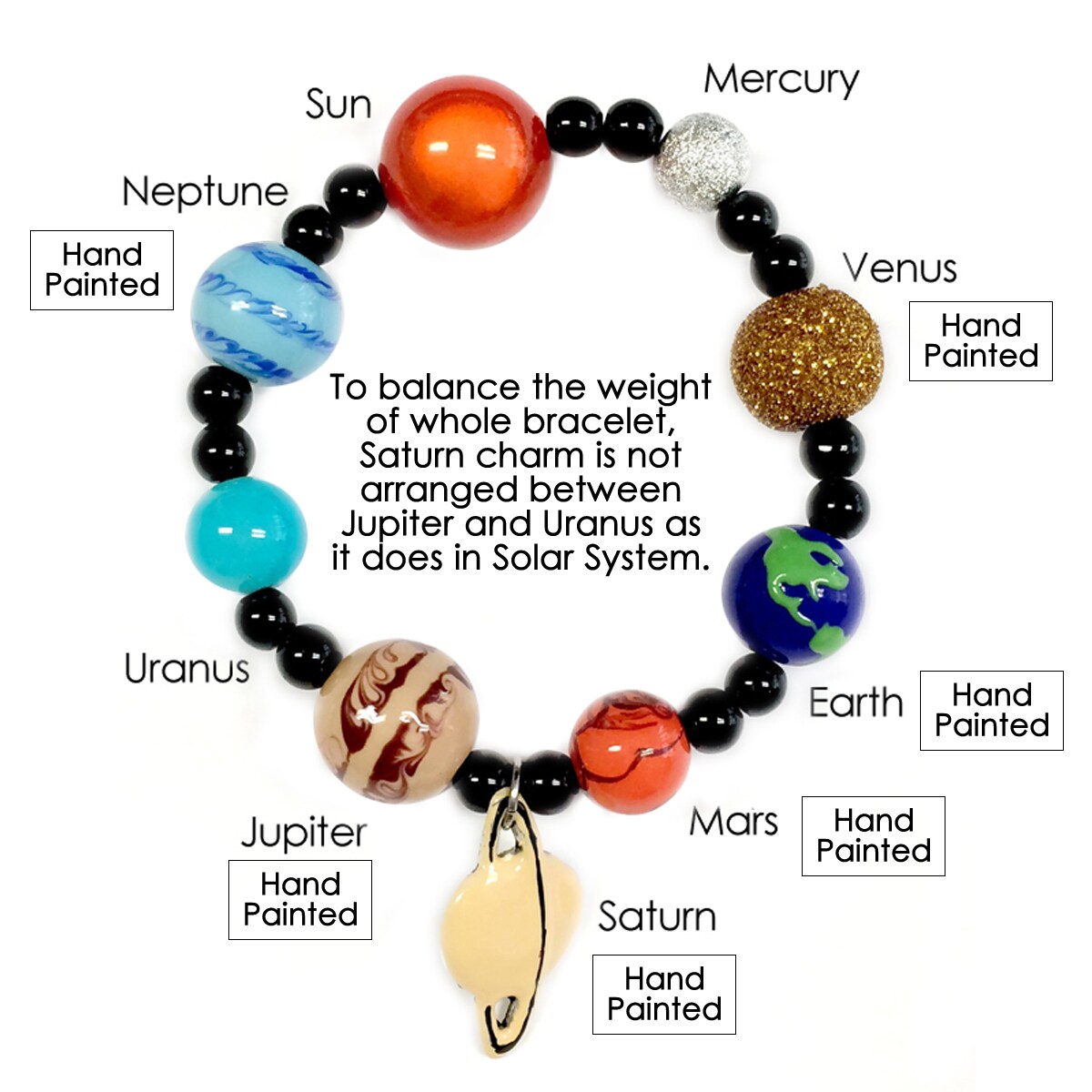 Solar online System Bracelet - Milky Way Galaxy, Planet Jewelry - Astronomy, Universe, Planetary Jewelry - Unique Outer Space Jewellery