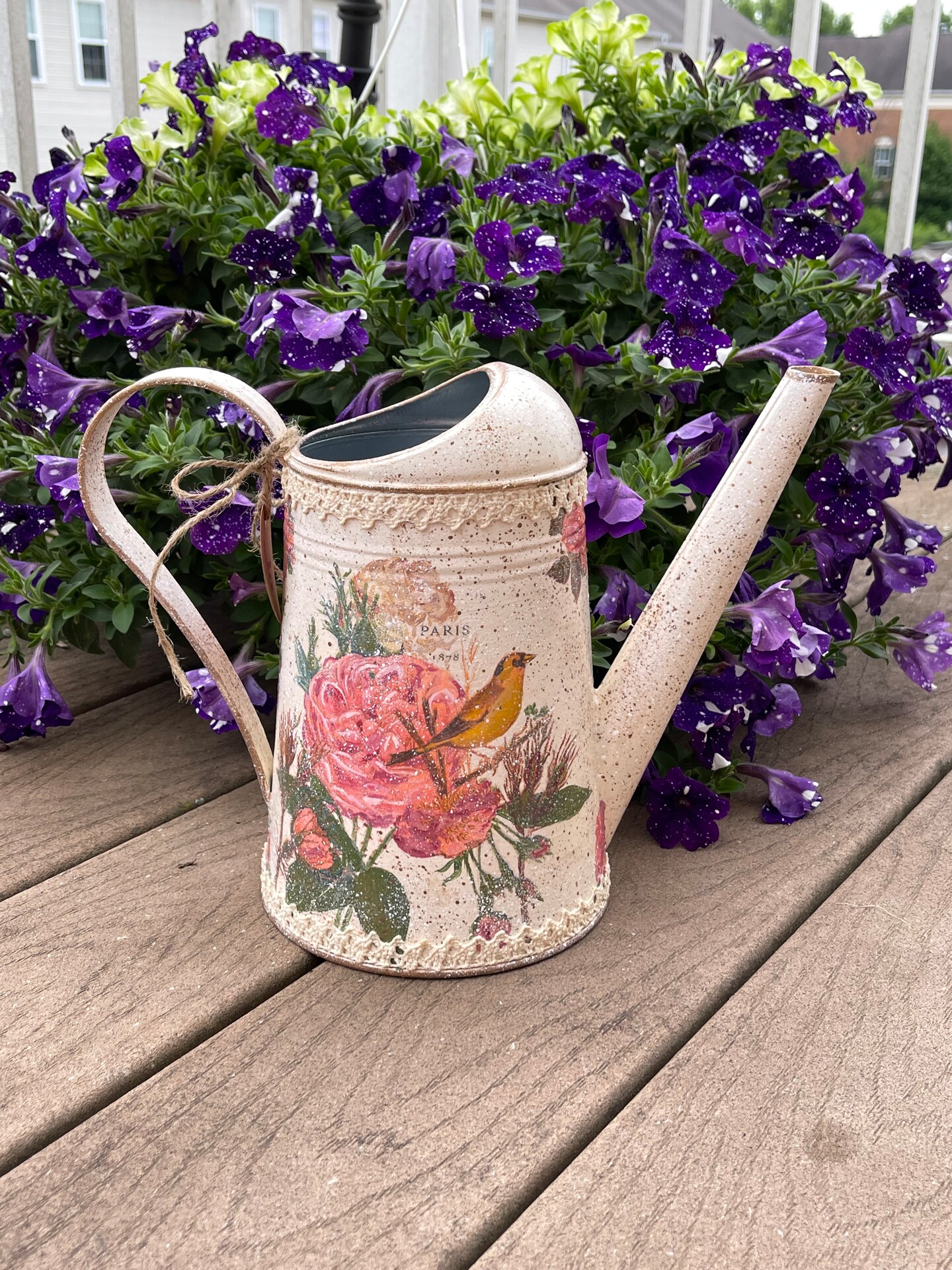 Watering Can 88 oz (1 orders l), Vintage Water Can, Watering Can Wedding, Garden Watering Can, Vintage Garden - PINK ROSES