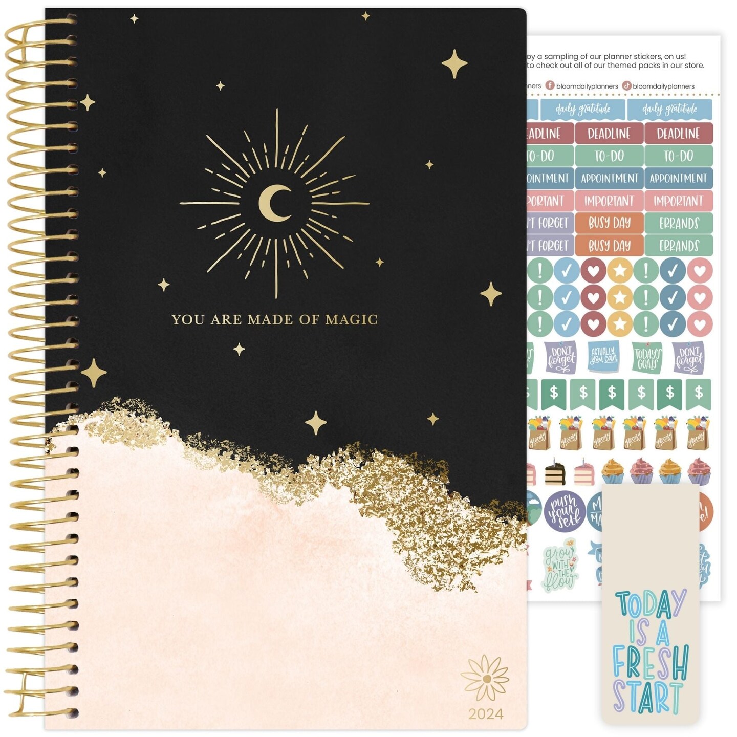 bloom daily planners 2024 Soft Cover Planner, 5.5&#x22; x 8.25&#x22;, Celestial