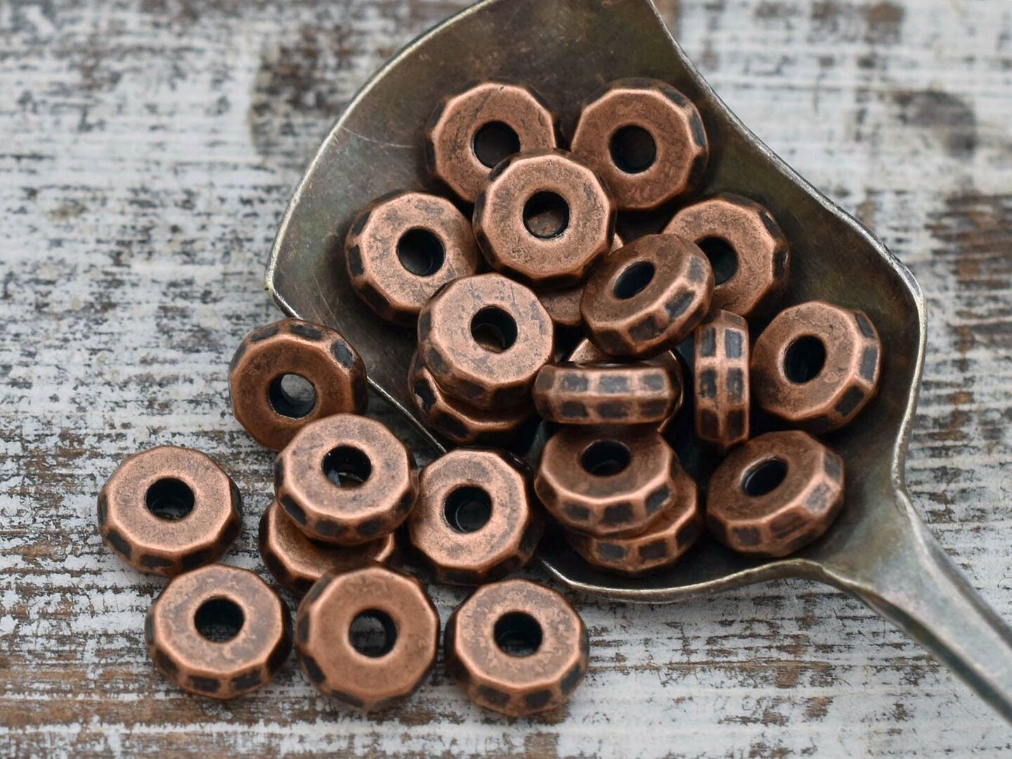 *50* 8x3mm Antique Copper Faceted Rondelle Beads | Michaels