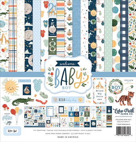 Echo Park Welcome Baby Boy Collection Kit