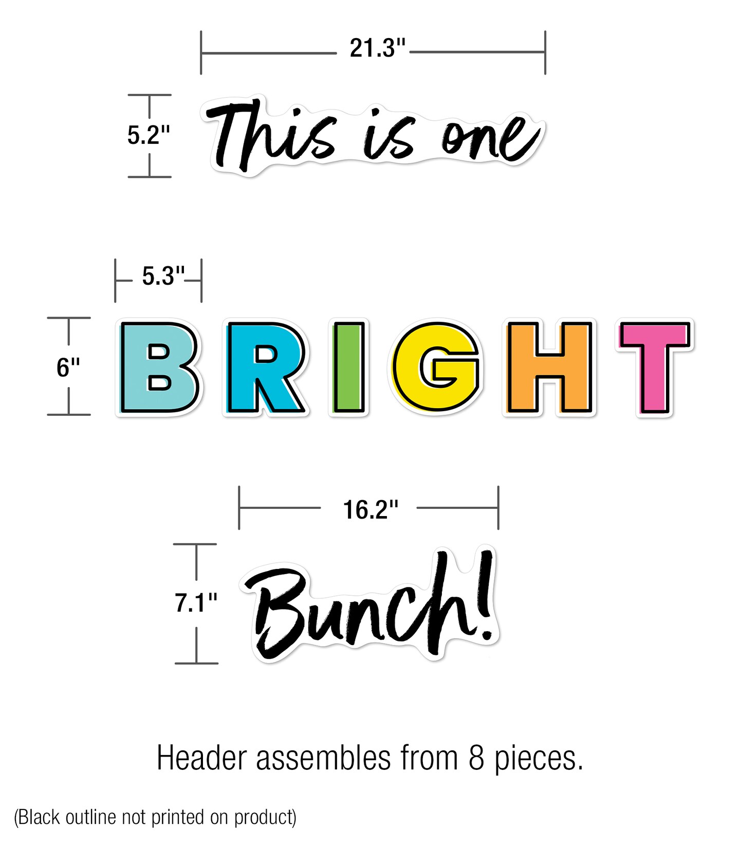 Carson Dellosa Decorative Bulletin Board Set, Accents for Bulletin Board, White Board, Cork Board, and Classroom Decor