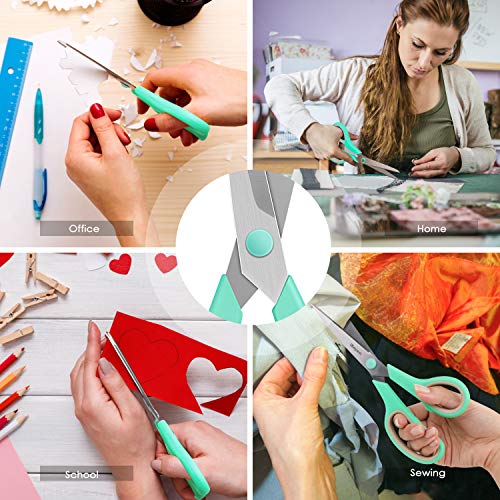 3 Pack Scissors, &#x22; Multipurpose Scissors Bulk , Ultra Sharp Blade Shears, Comfort-Grip Handles, Sturdy Sharp Scissors for Office Home School Sewing Fabric Craft Supplies, Right / Left Handed