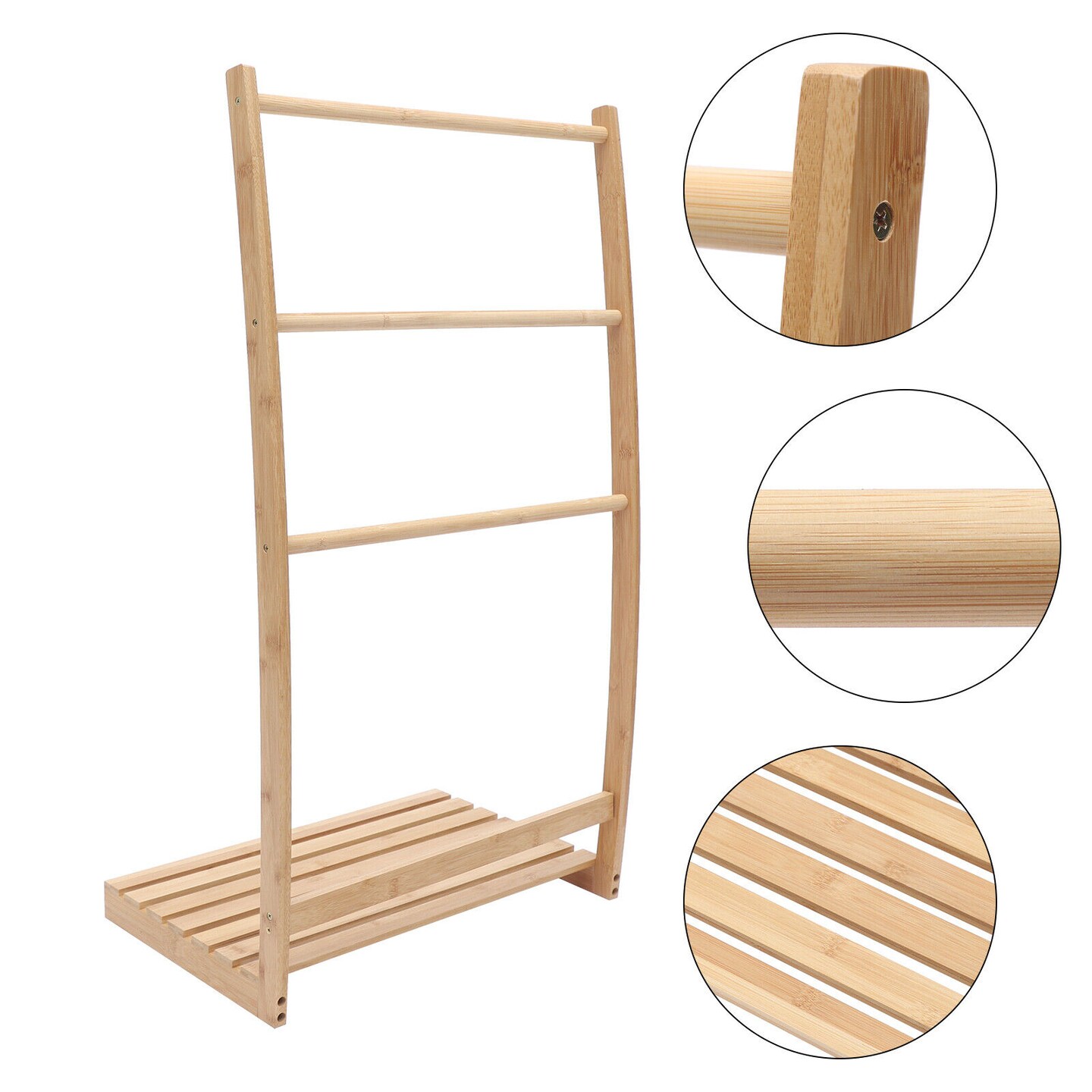 Kitcheniva 3 Tier Bamboo Freestanding Bathroom Towel Rack