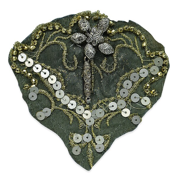 Denim Metallic Heart Fashion Applique/Patch