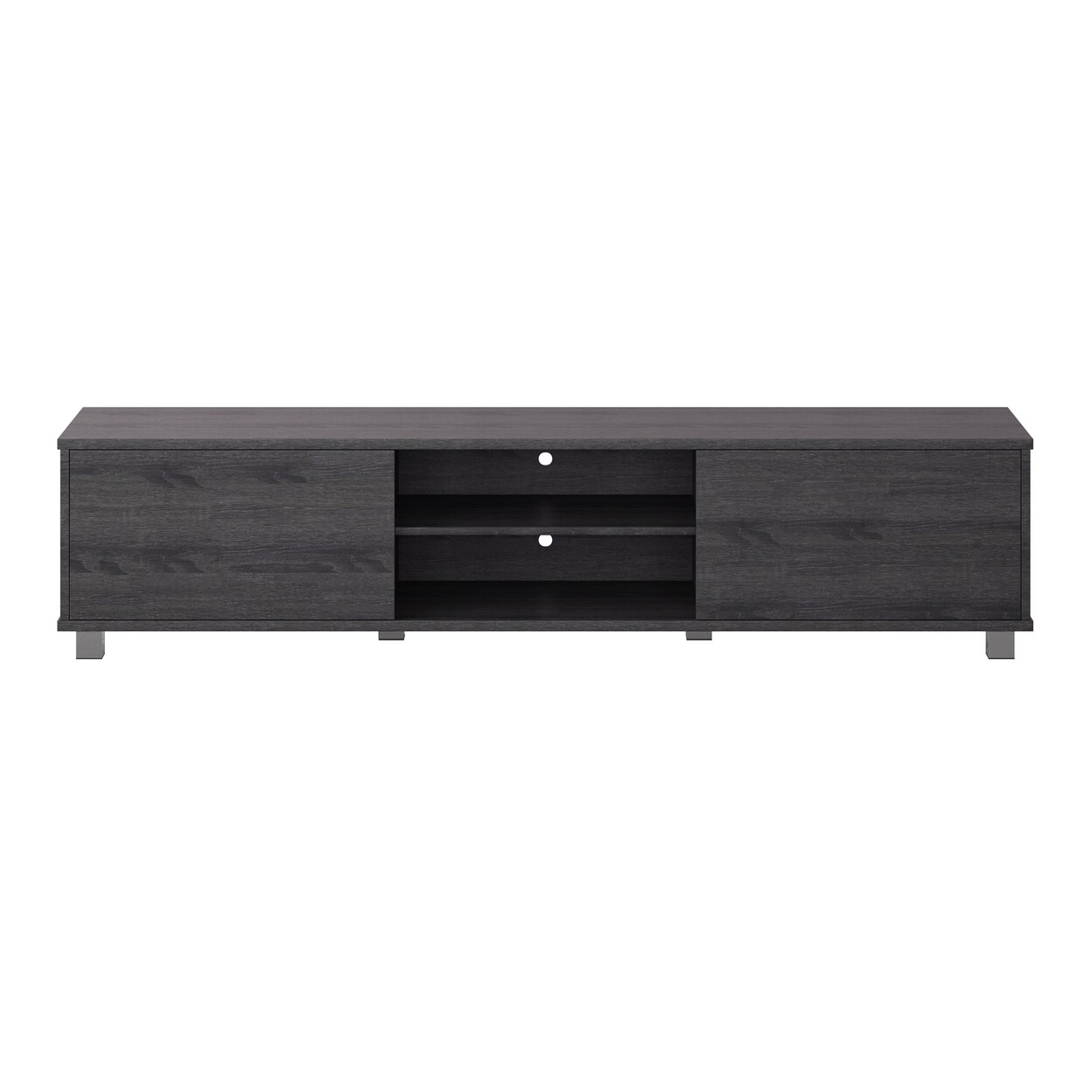 Corliving Hollywood Wood Grain Tv Stand With Doors For Tvs Up To 85"