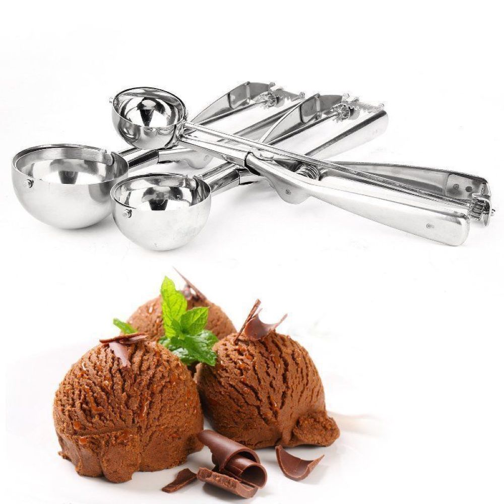 Kitcheniva 3PCS Stainless Steel Ice Cream Scoop With Trigger