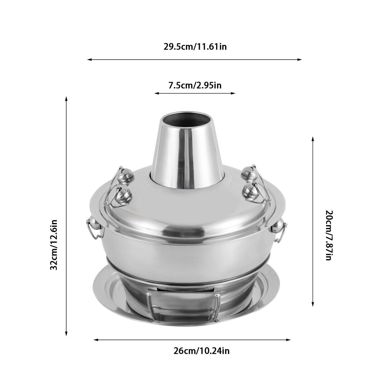 Kitcheniva Stainless Steel Chinese Charcoal Hot Pot