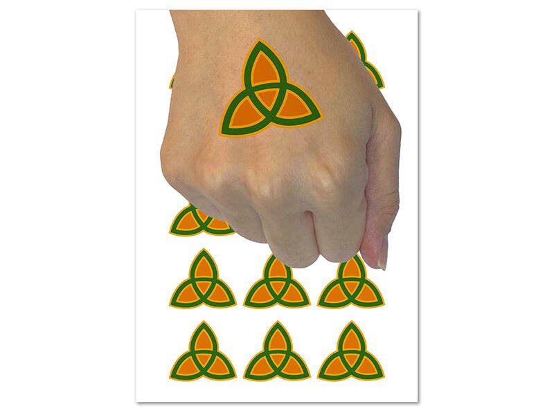 Triquetra Symbol Solid Temporary Tattoo Water Resistant Fake Body Art Set Collection 1 Sheet 4704