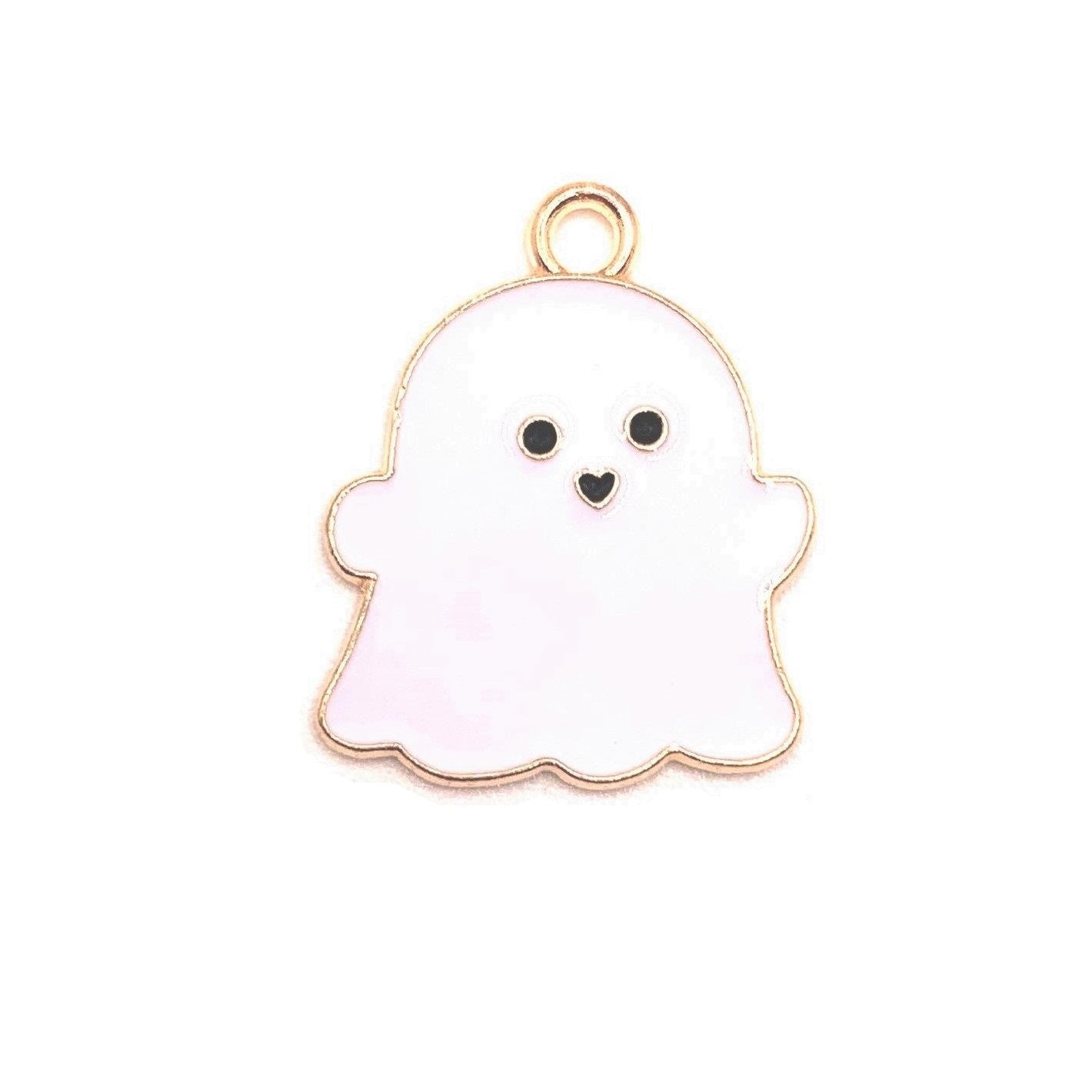 4, 20 or 50 Pieces: White Enamel Ghost Charms