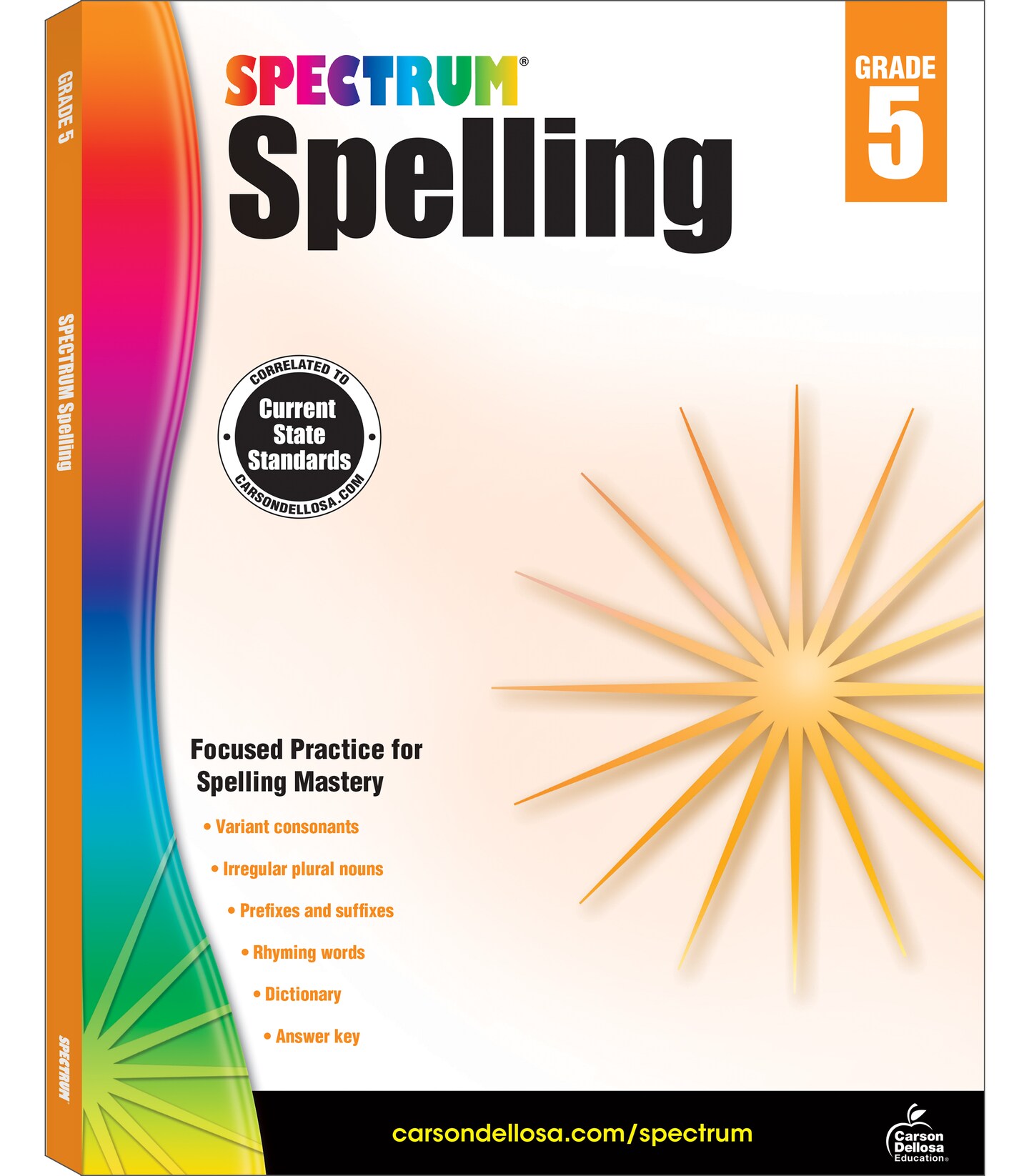 Spectrum 5th Grade Spelling Workbooks, Ages 10 to 11, Spelling Grade 5 Workbooks Covering Vowels, Blends &#x26; Digraphs, Practice Building Spelling Skills, Vocabulary, and Dictionary Skills