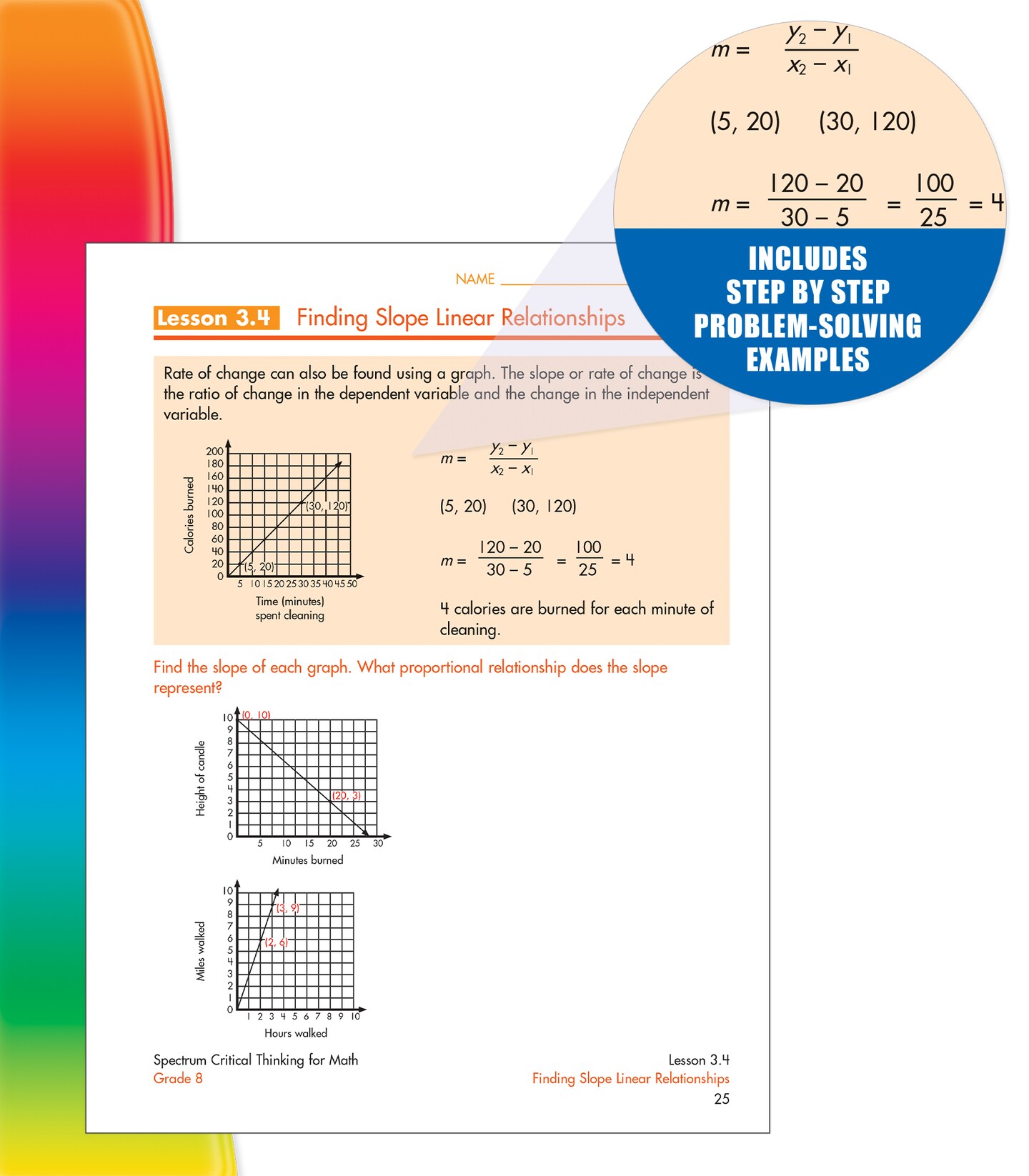Spectrum Grade 8 Critical Thinking for Math Workbook, Mathematics Middle School Books Covering Geometry, Pythagorean Theorem, Linear Equations, and More, Classroom or Homeschool Curriculum