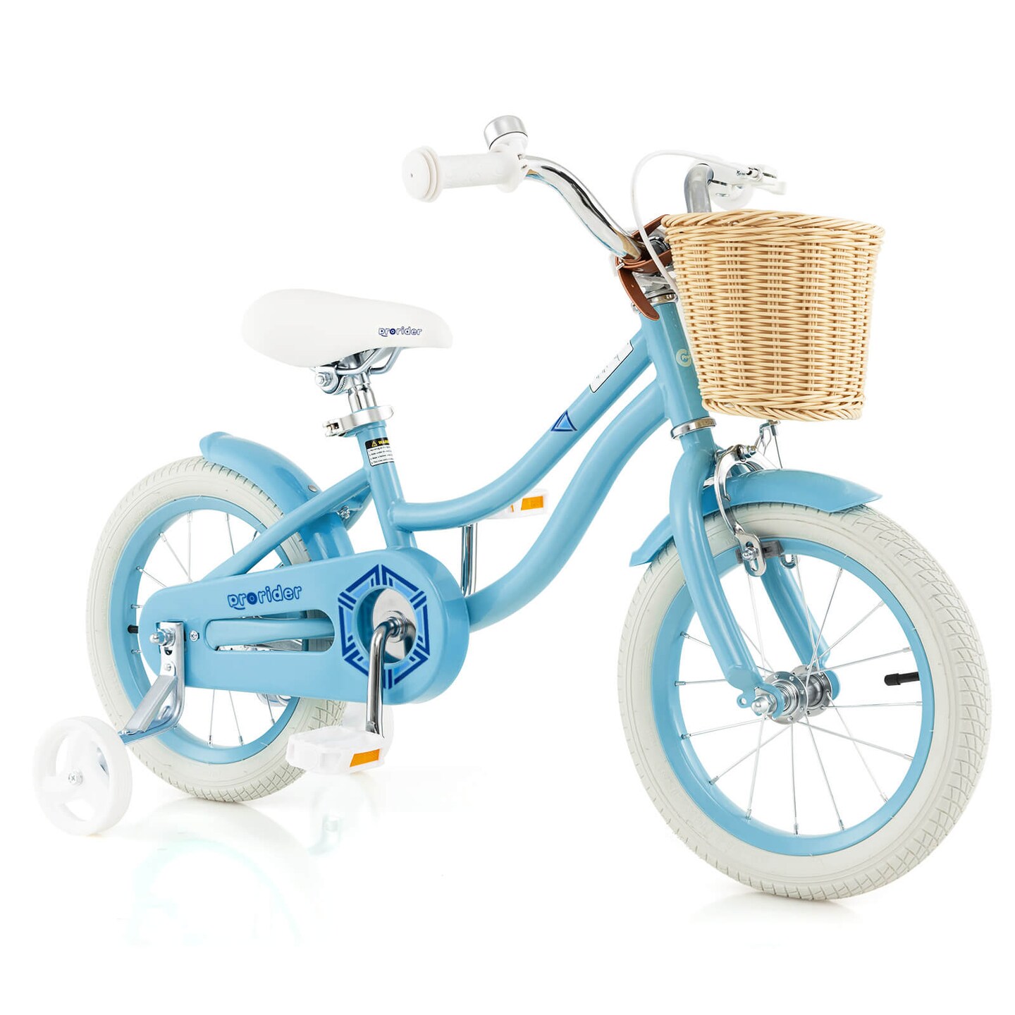 Costway 16" Kid’s Bike with Training Wheels Adjustable Handlebar Seat Handbrake Blue/Green/Pink