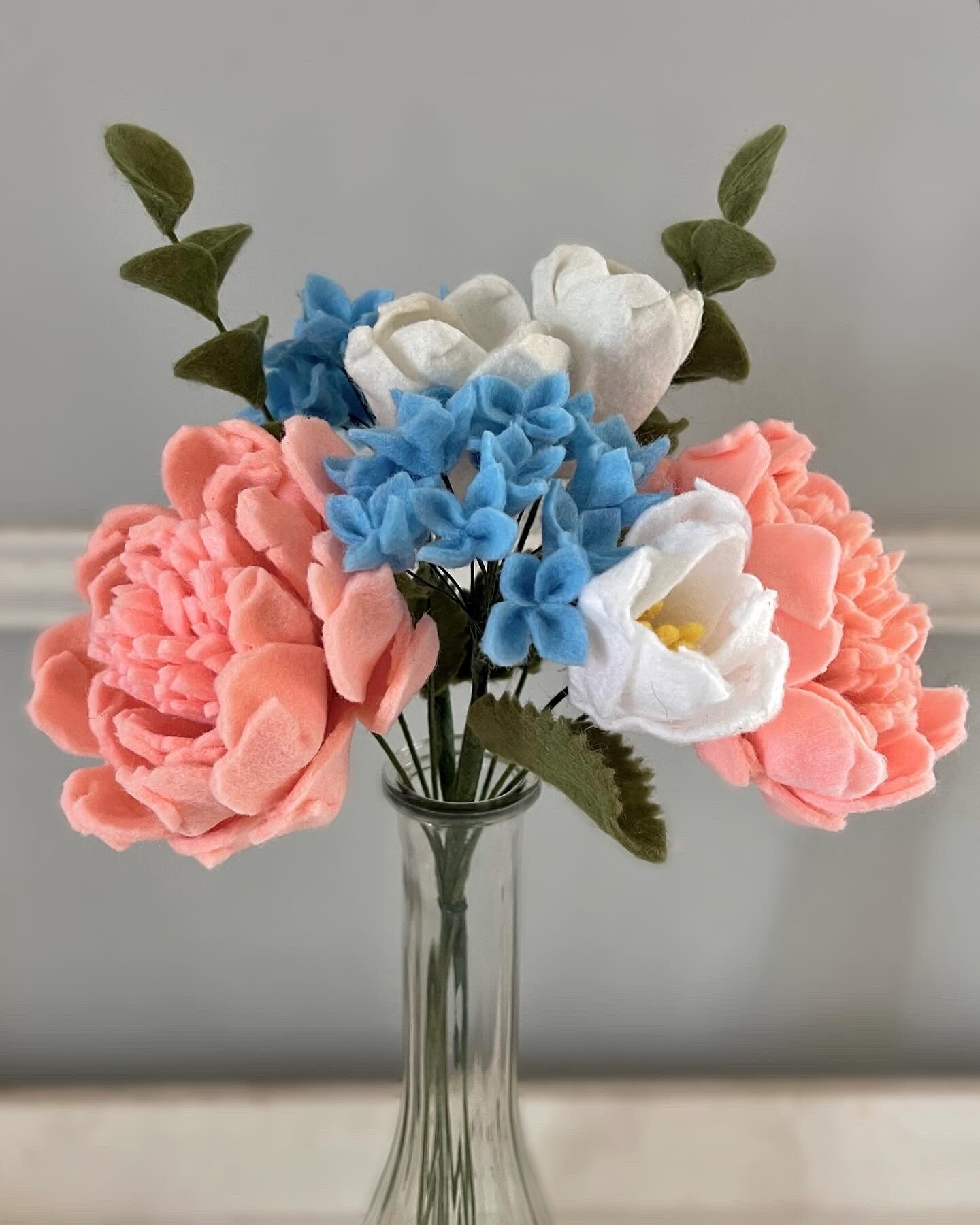 Fall Hydrangea 2024 Peony Bouquet Felt Flowers