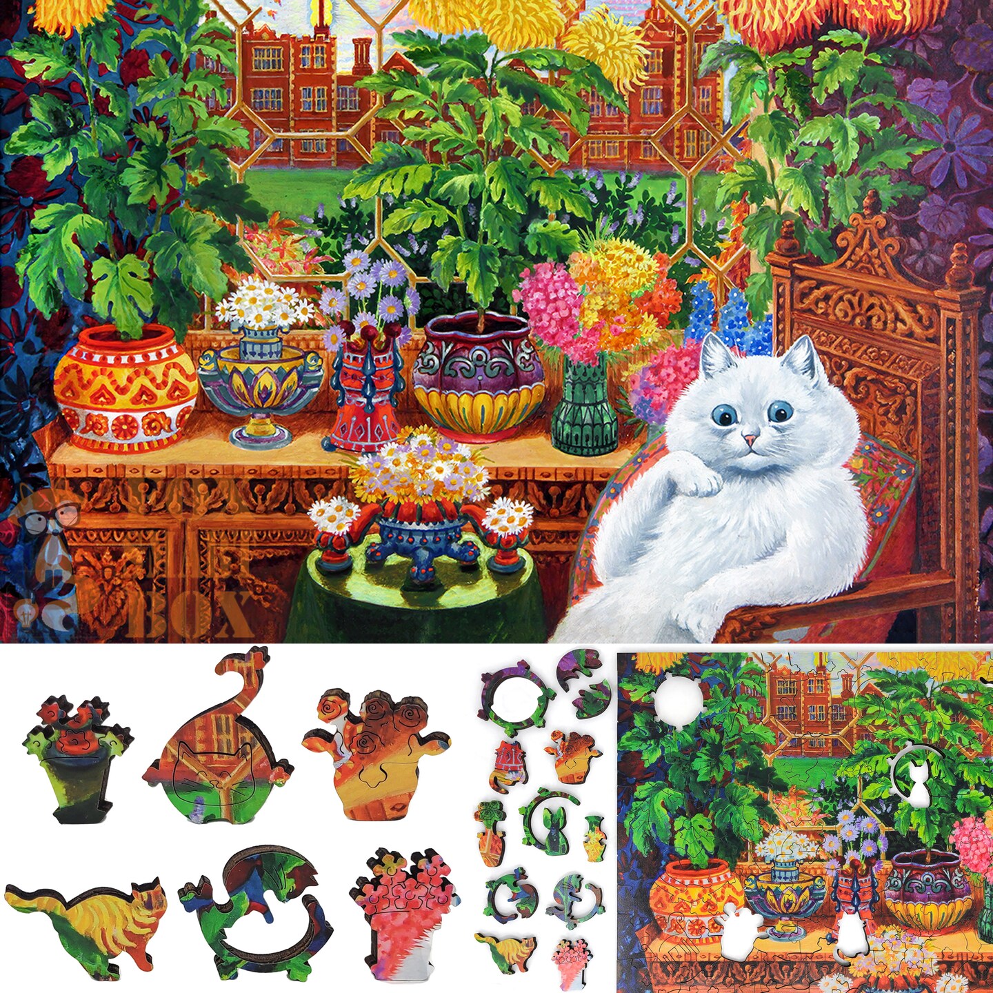 thumbnail image 2 of FoxSmartBox Wooden Jigsaw Puzzle - 560 Piece Unique Shape Puzzle Made In USA 2 of 11
