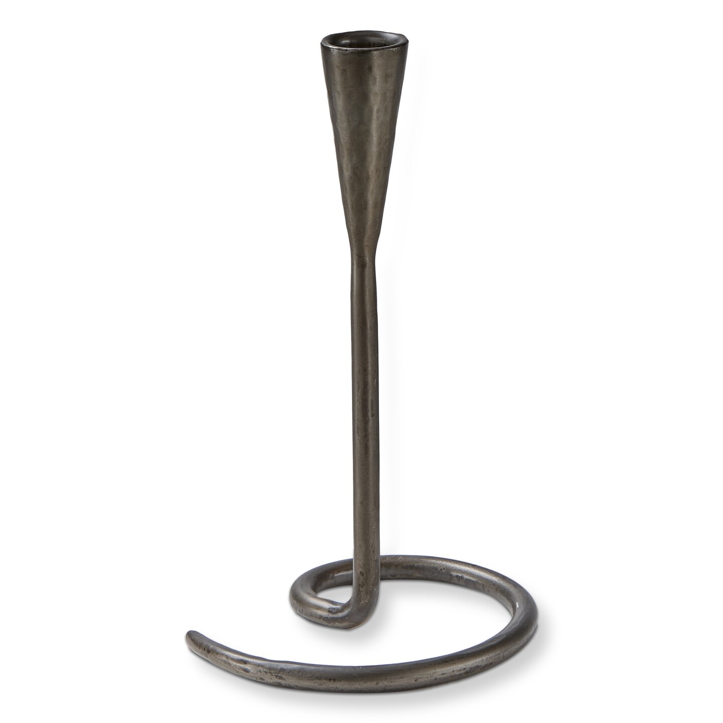 Loop Grey Metal Taper Candle Holder Small 5.5L x 5.0W x 9.0H inches