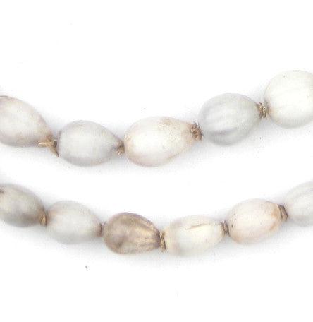 TheBeadChest Imfibinga Natural Seed Beads from Kenya 7mm African Grey Unusual Wood 20 Inch Strand Handmade