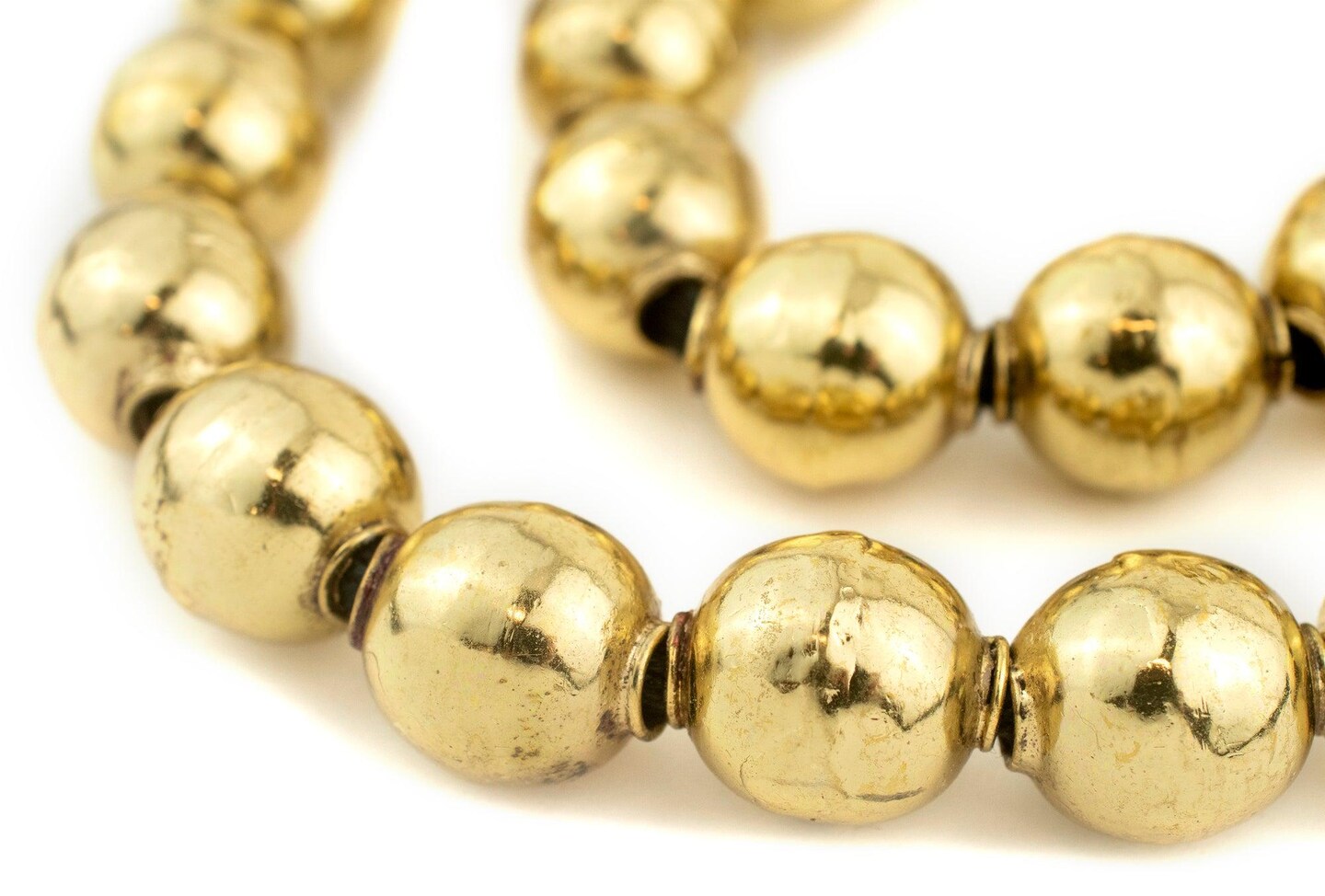 TheBeadChest Brass Sphere Hollow Tribal Beads (18mm)