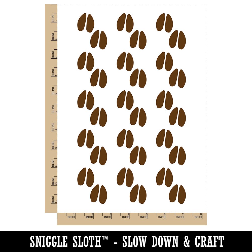 Deer Tracks Footprints Temporary Tattoo Water Resistant Fake Body Art Set Collection (1 Sheet)
