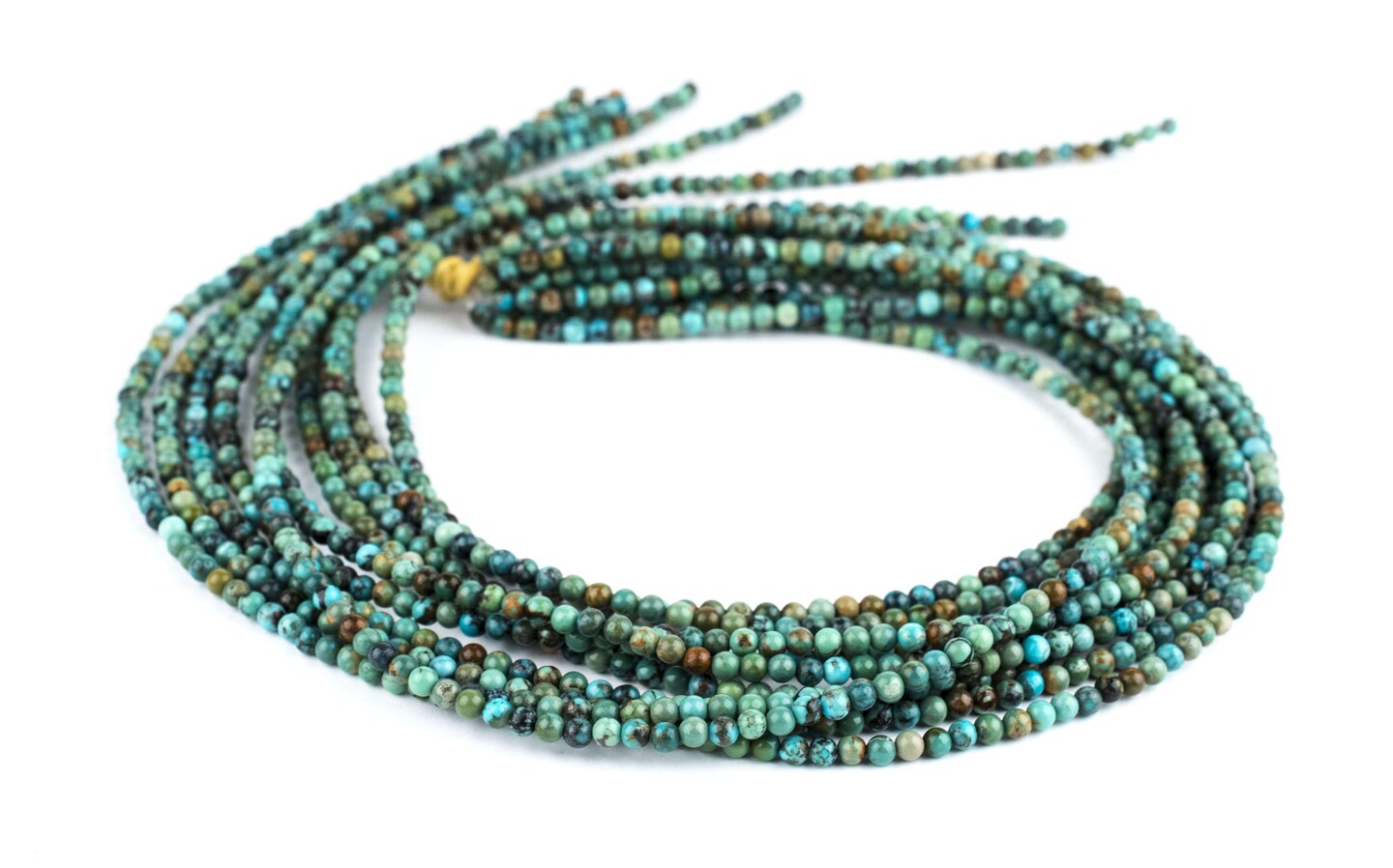 TheBeadChest Round Turquoise Beads - Quality Genuine Turquoise Stone Beads for Crafts and Jewelry Making (3mm) - Single 16&#x22; Strand