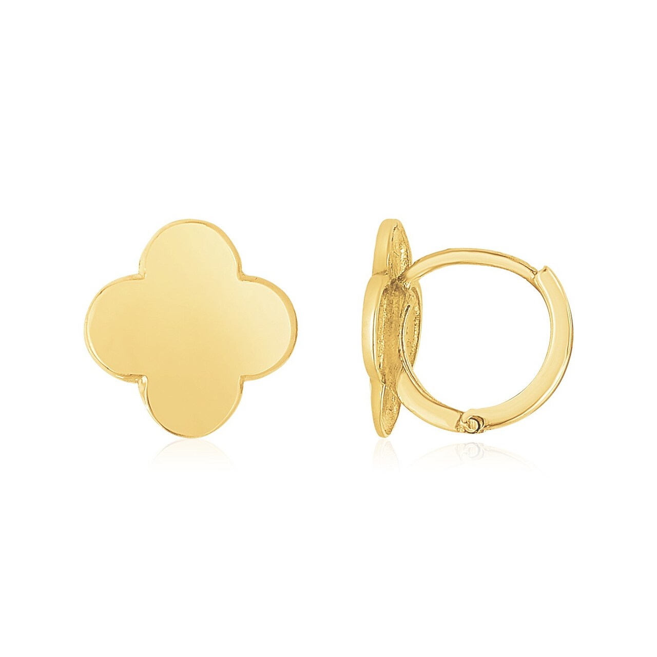14K Yellow Gold Polished Clover Stud Earrings | Michaels