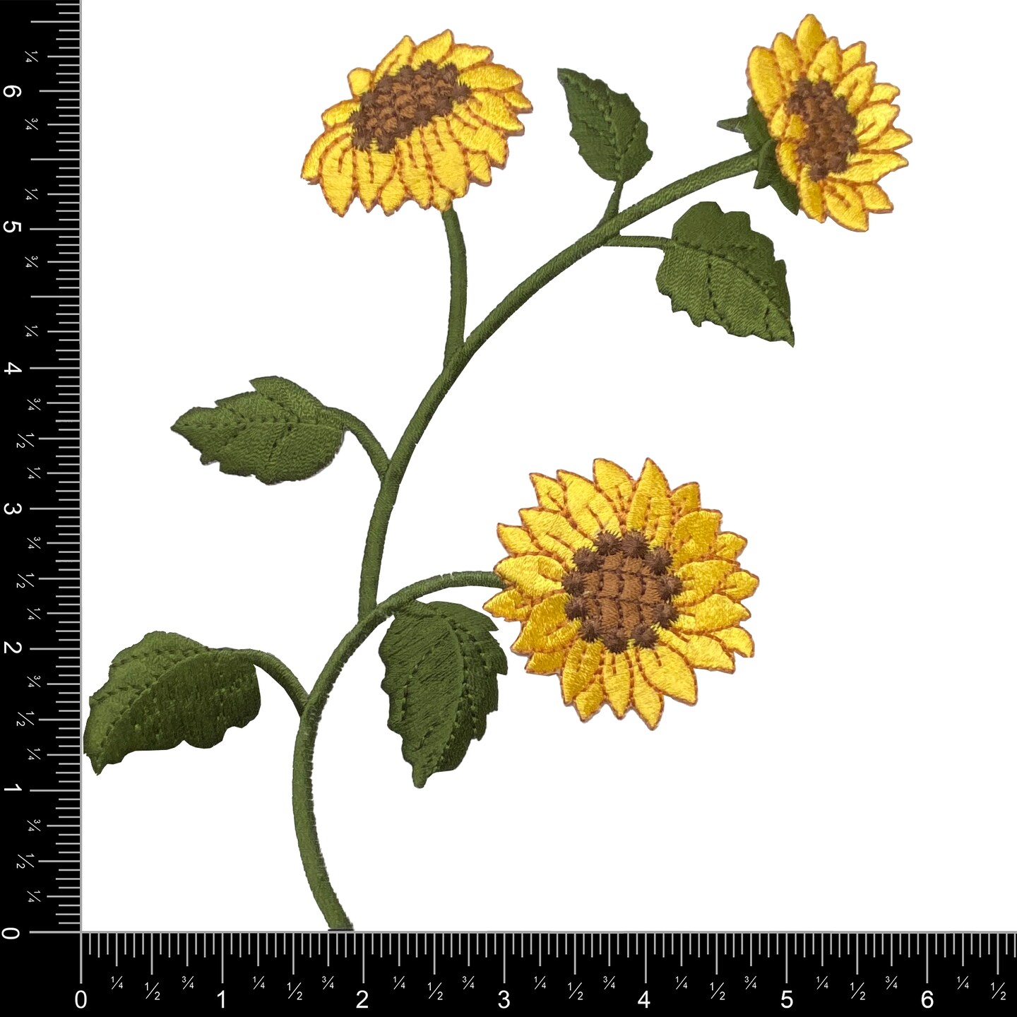 Sunflower Group, Flowers, Embroidered, Iron on Patch