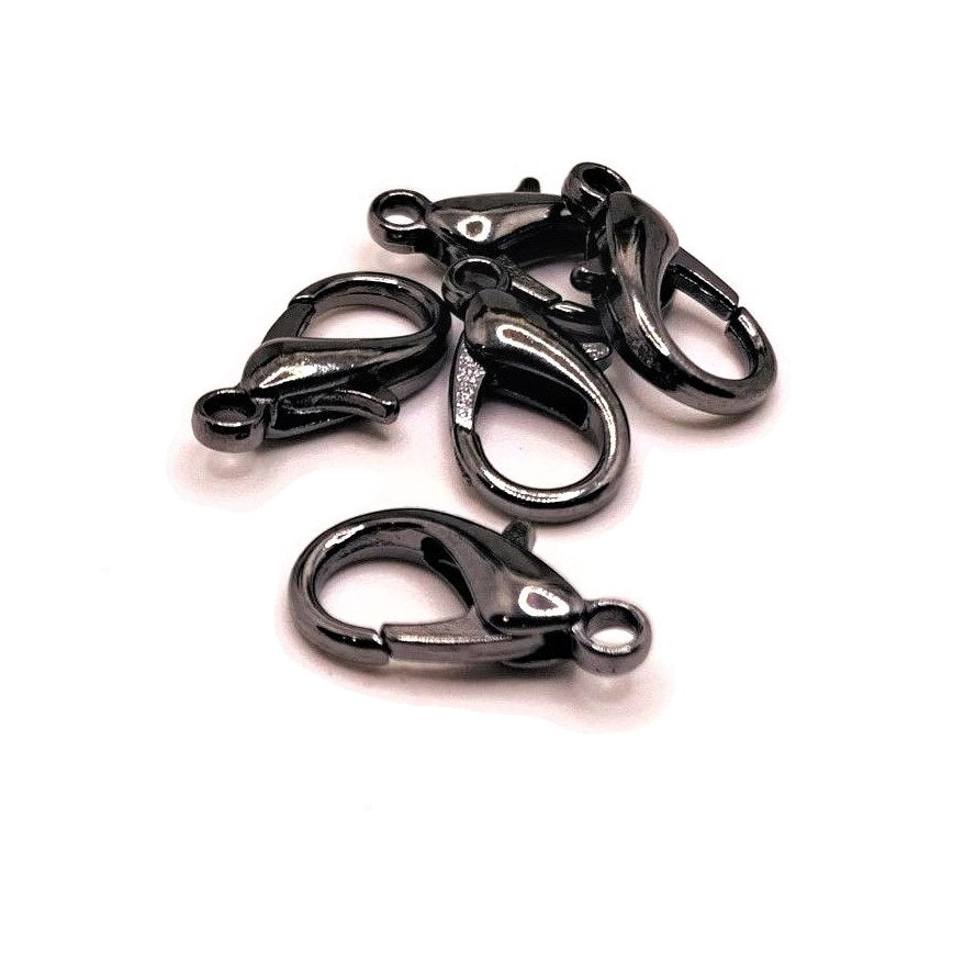 100 or 500 Pieces: Large 8 x 16 mm Gunmetal Plated Lobster Claw Clasps