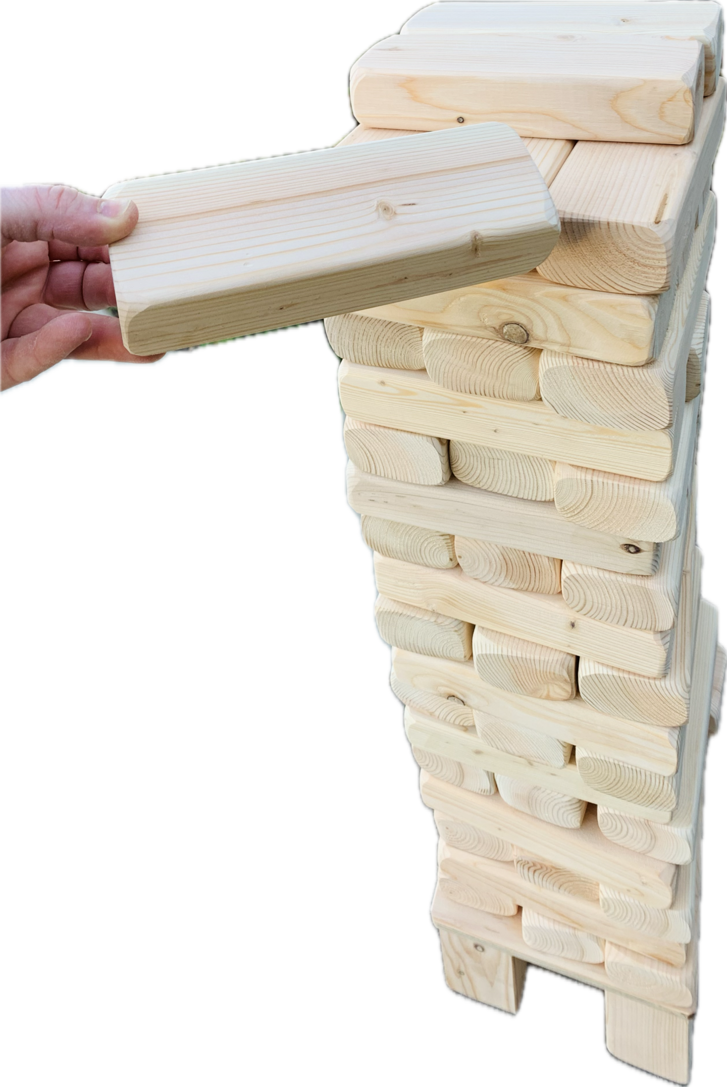 Giant Jenga Giant Tumble Tower Game - 54 Pine Wood Blocks Stacking Over 4FT Tall (Includes Carry Bag) Yard Games