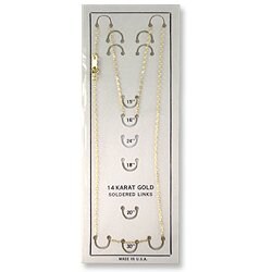 JewelrySupply Cable Chain .80mm 14 Karat Yellow Solid Gold 16&#x22;