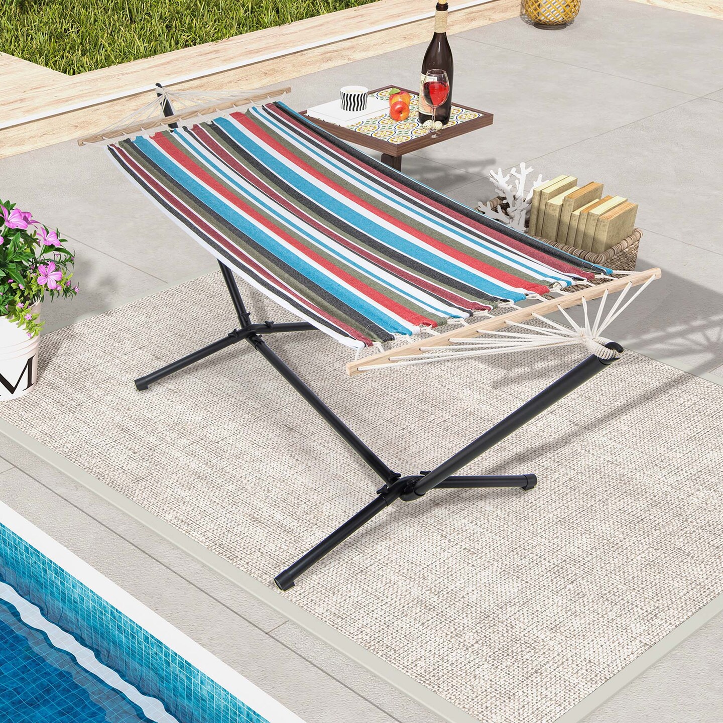 Costway 10.5FT Heavy Duty Stand with Portable Hammock, Stand &#x26; Carrying Case for Garden