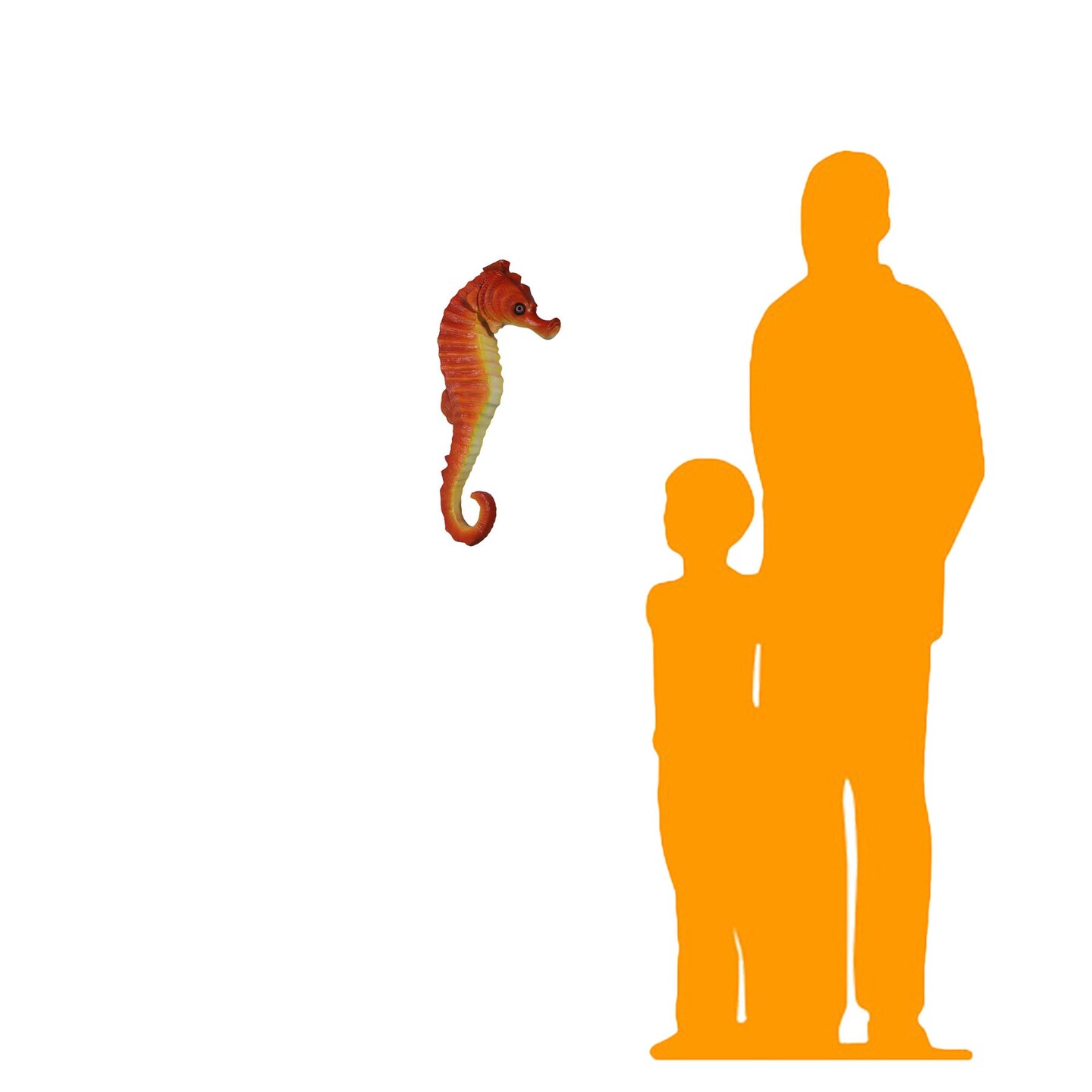 Small Red Seahorse Statue