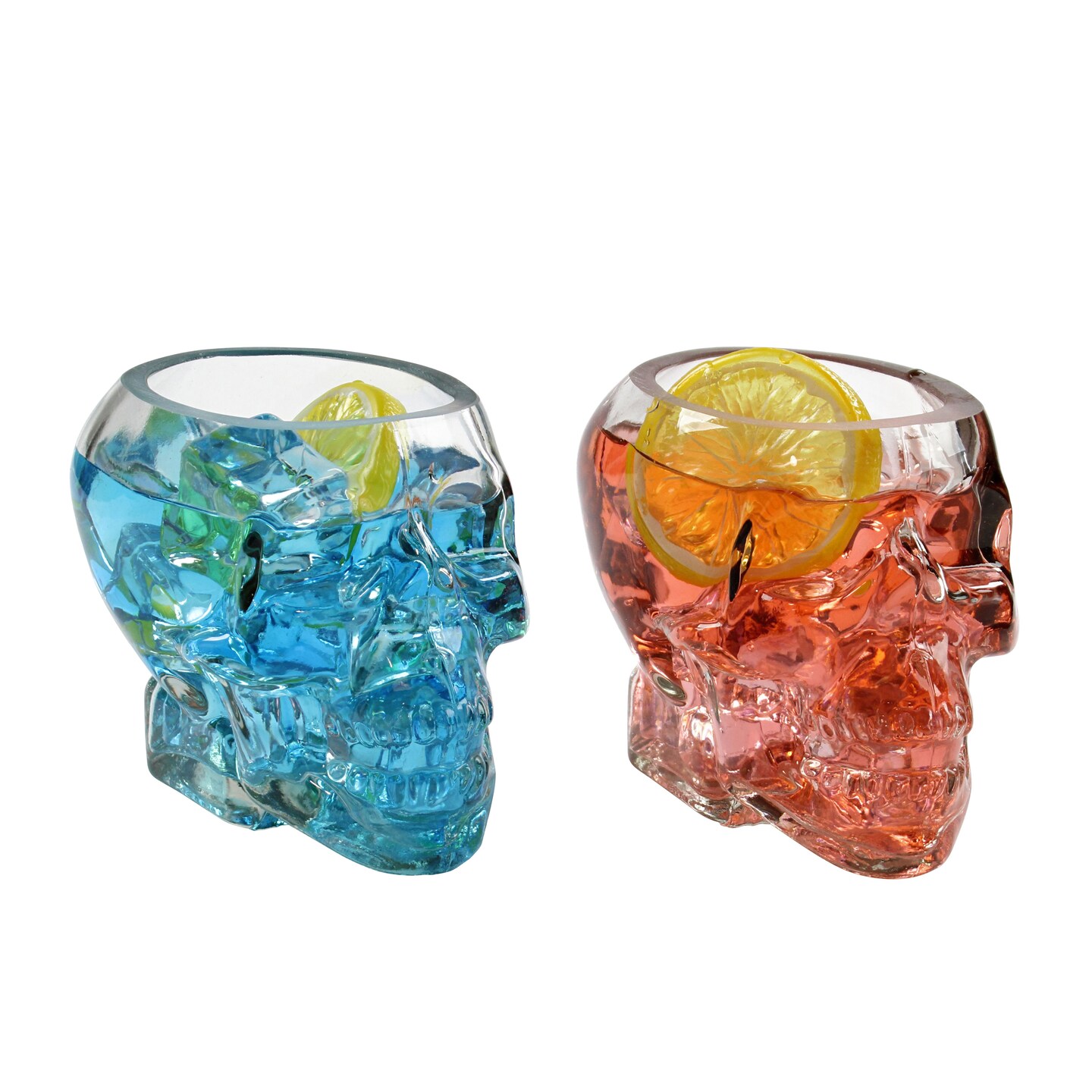 G Francis Skull Glasses Drinking Set - 2pk 350mL Skull Shaped Whiskey Glasses